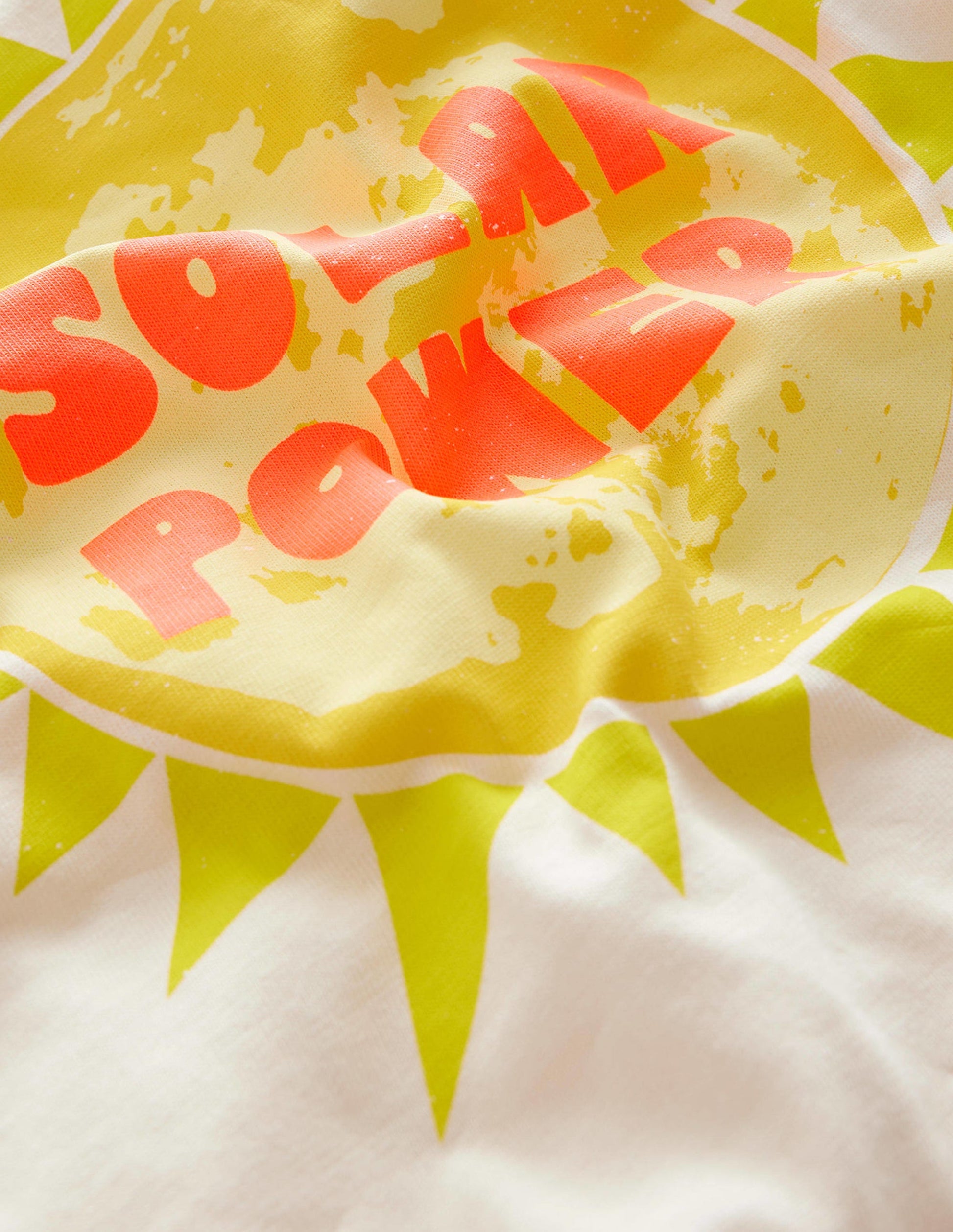 Printed Graphic T-Shirt-White Solar Power-3