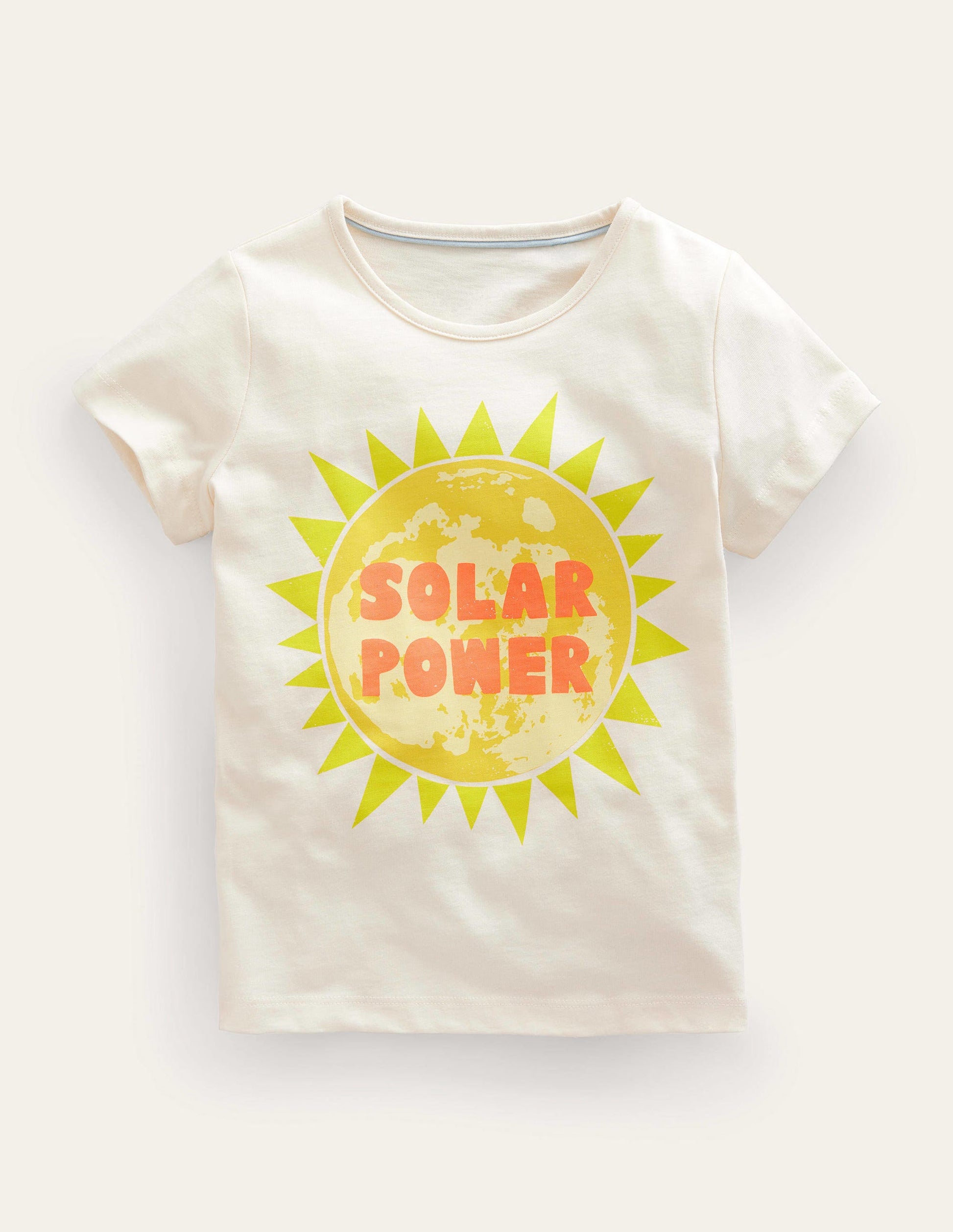 Printed Graphic T-Shirt-White Solar Power-1