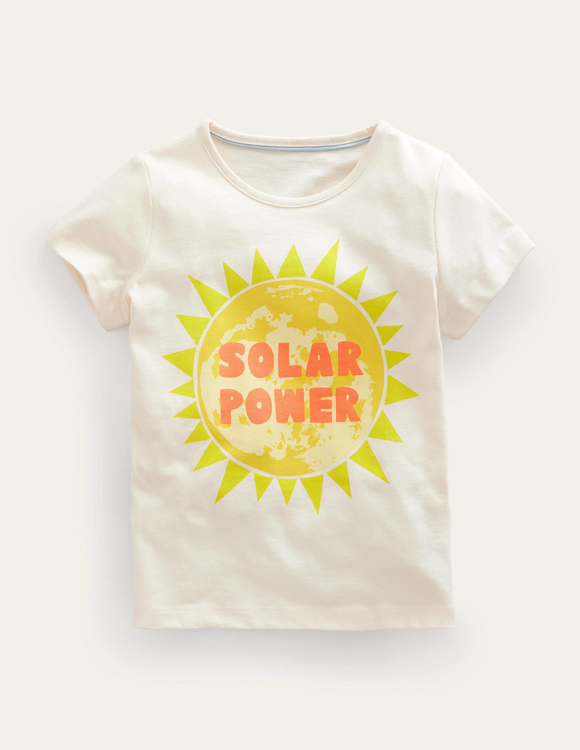 Printed Graphic T-Shirt-White Solar Power - Image 1