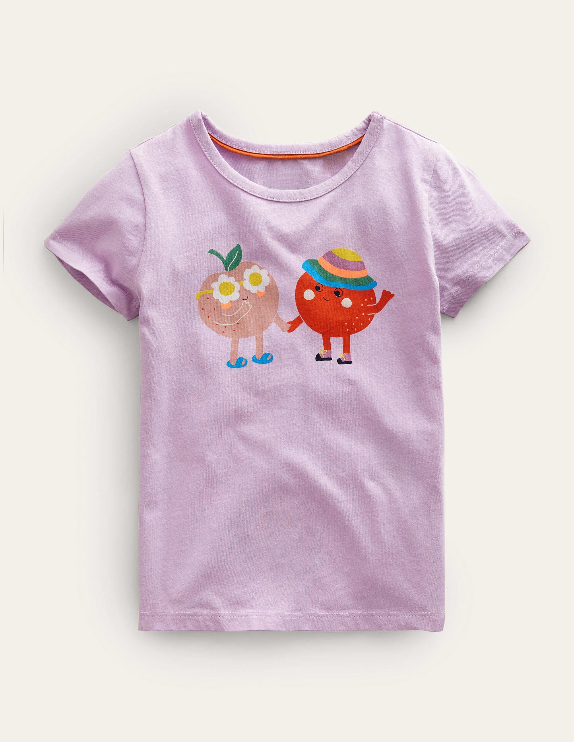 Printed Graphic T-Shirt-Sweet Pea Purple Peaches - Image 1