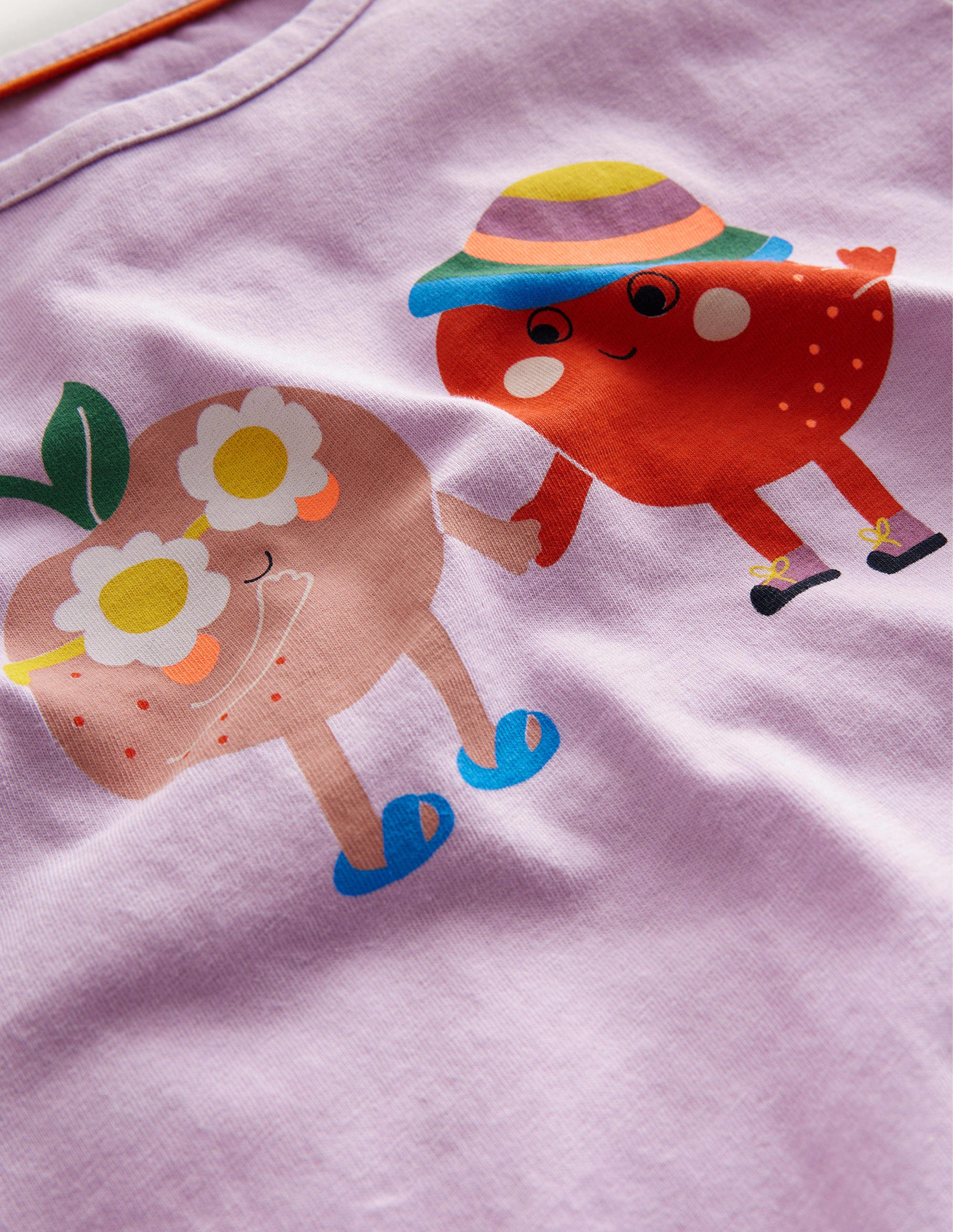 Printed Graphic T-Shirt-Sweet Pea Purple Peaches - Image 3