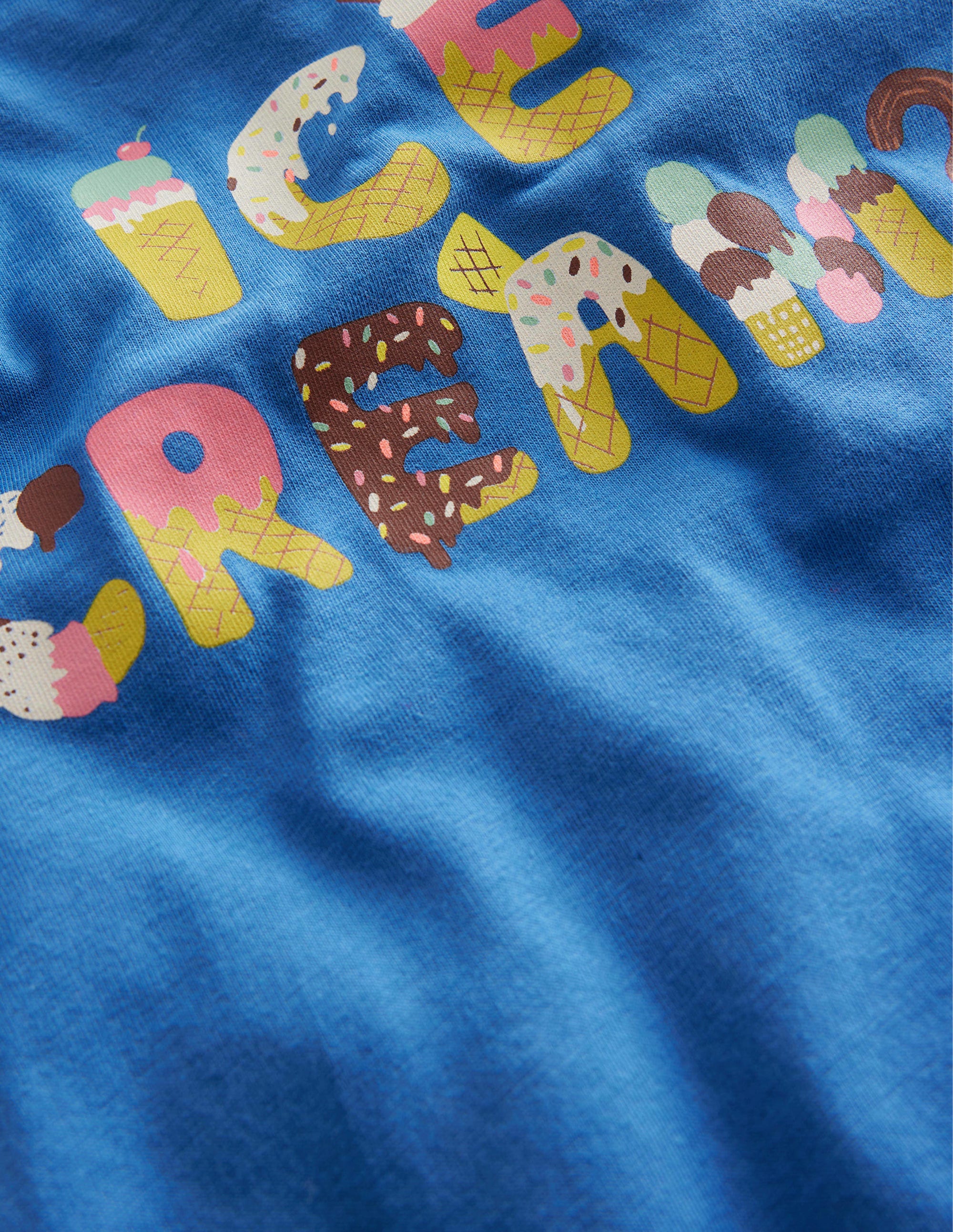 Printed Graphic T-Shirt-Delft Blue Ice Cream - Image 3