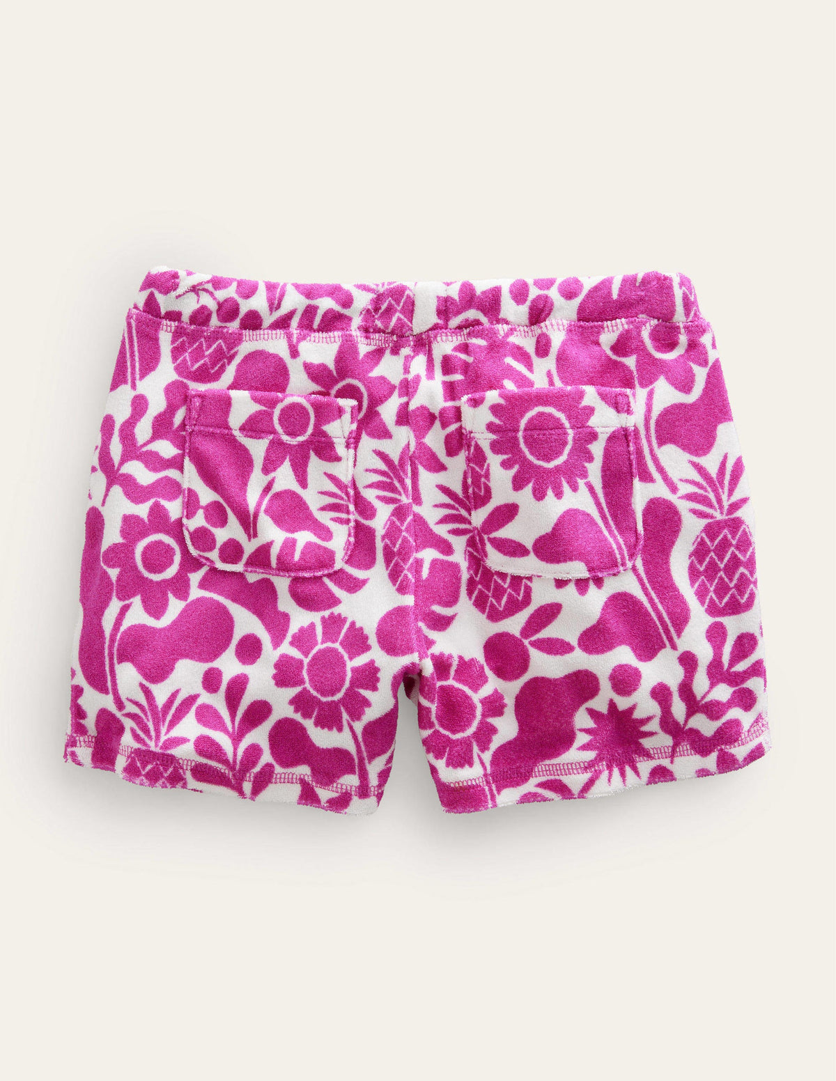 Printed Towelling Shorts-Amazing Pink Holiday Floral-2