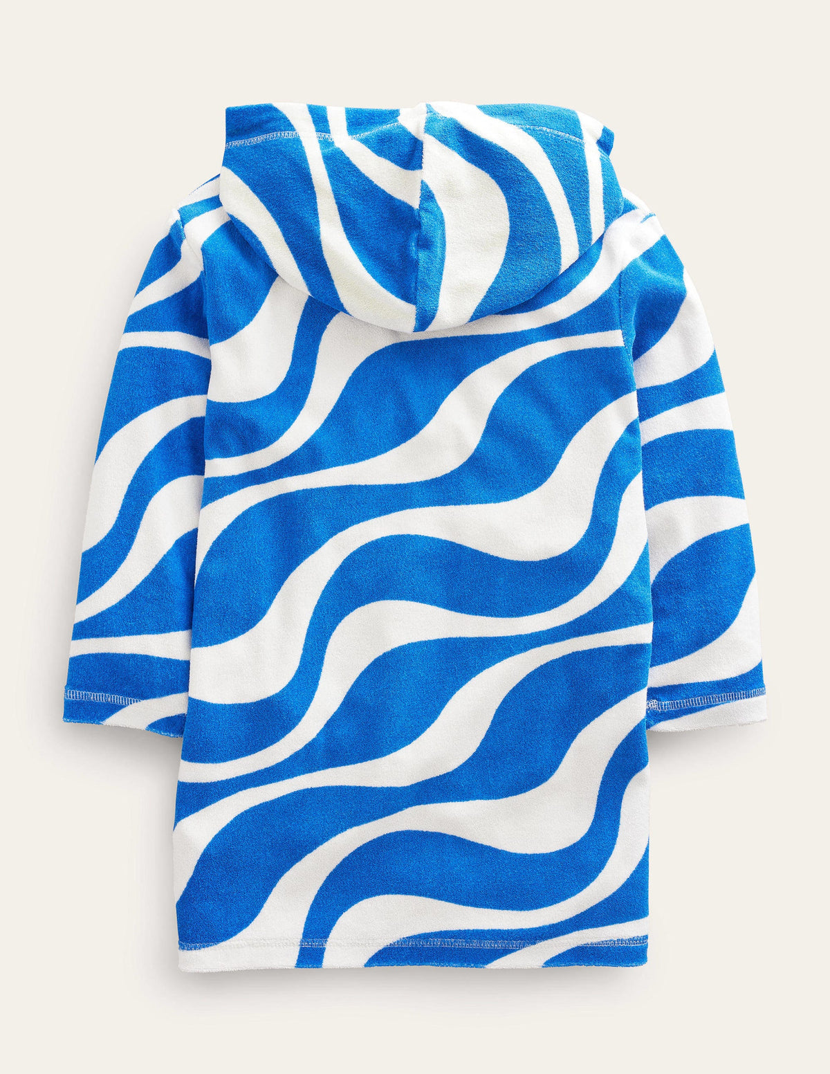 Pattern Towelling Beach Dress-Cabana Blue Waves - Image 2