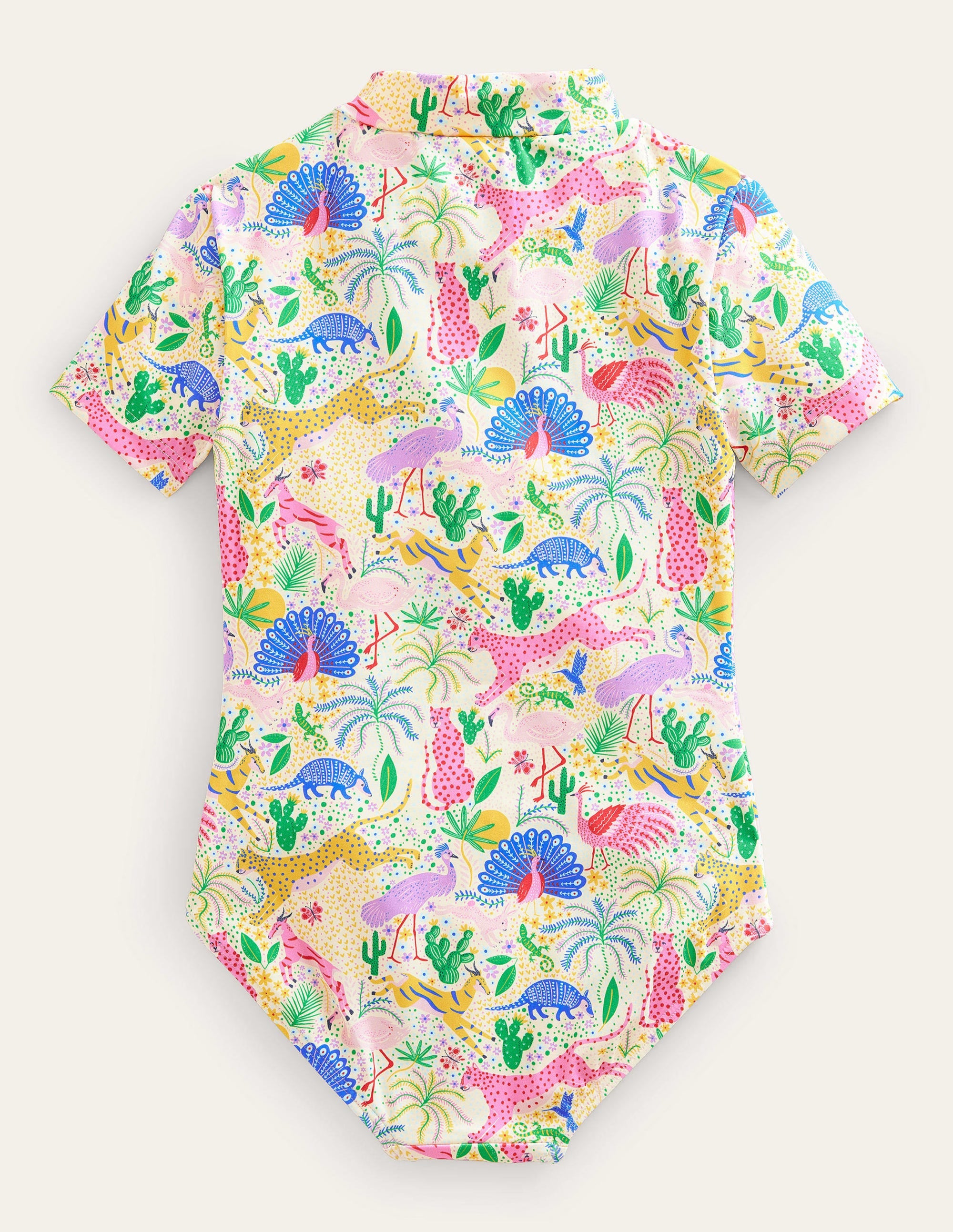 Short-sleeved Swimsuit-Multi Leopard Jungle - Image 2