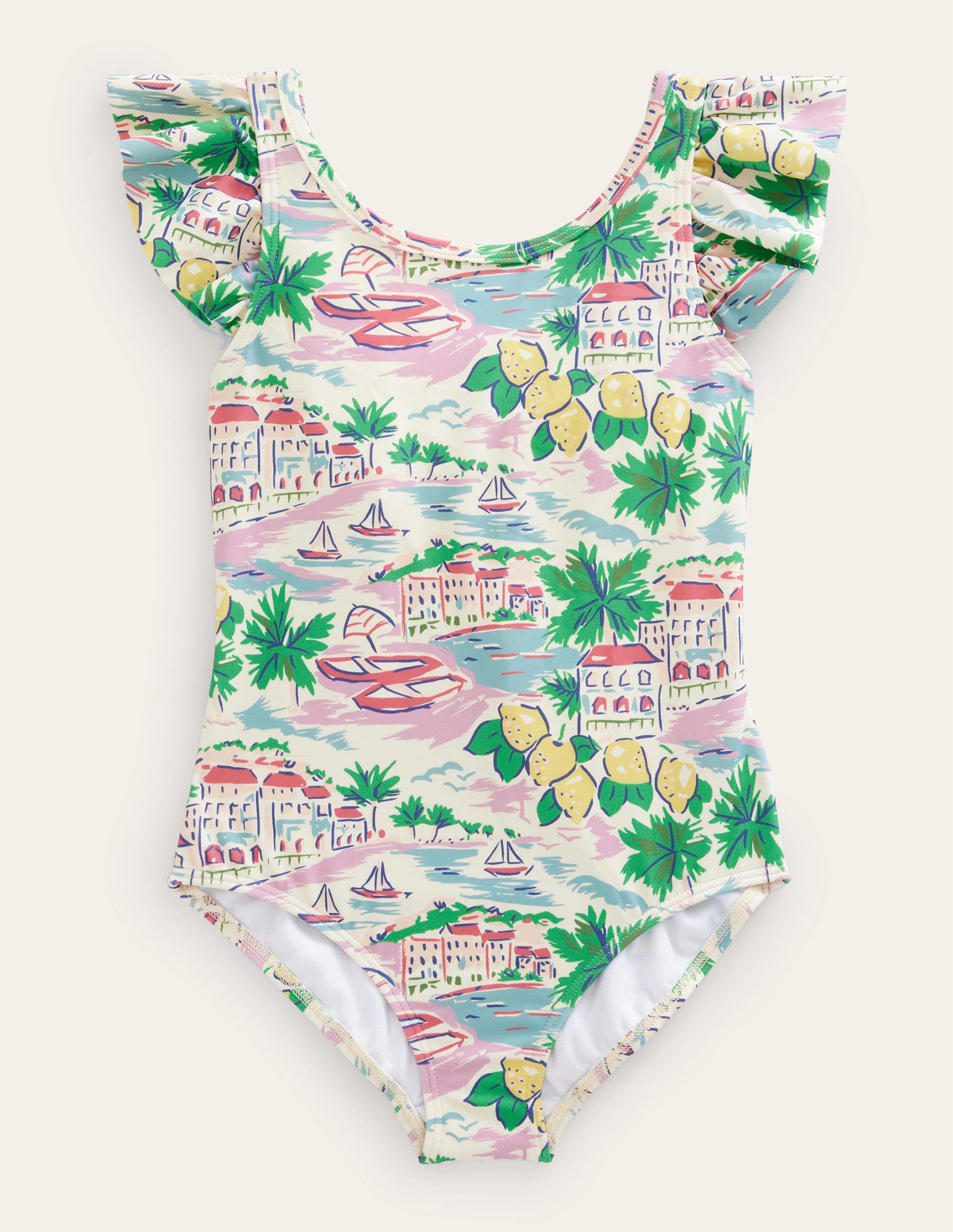 Flutter Sleeve Swimsuit-Multi Scene - Image 1