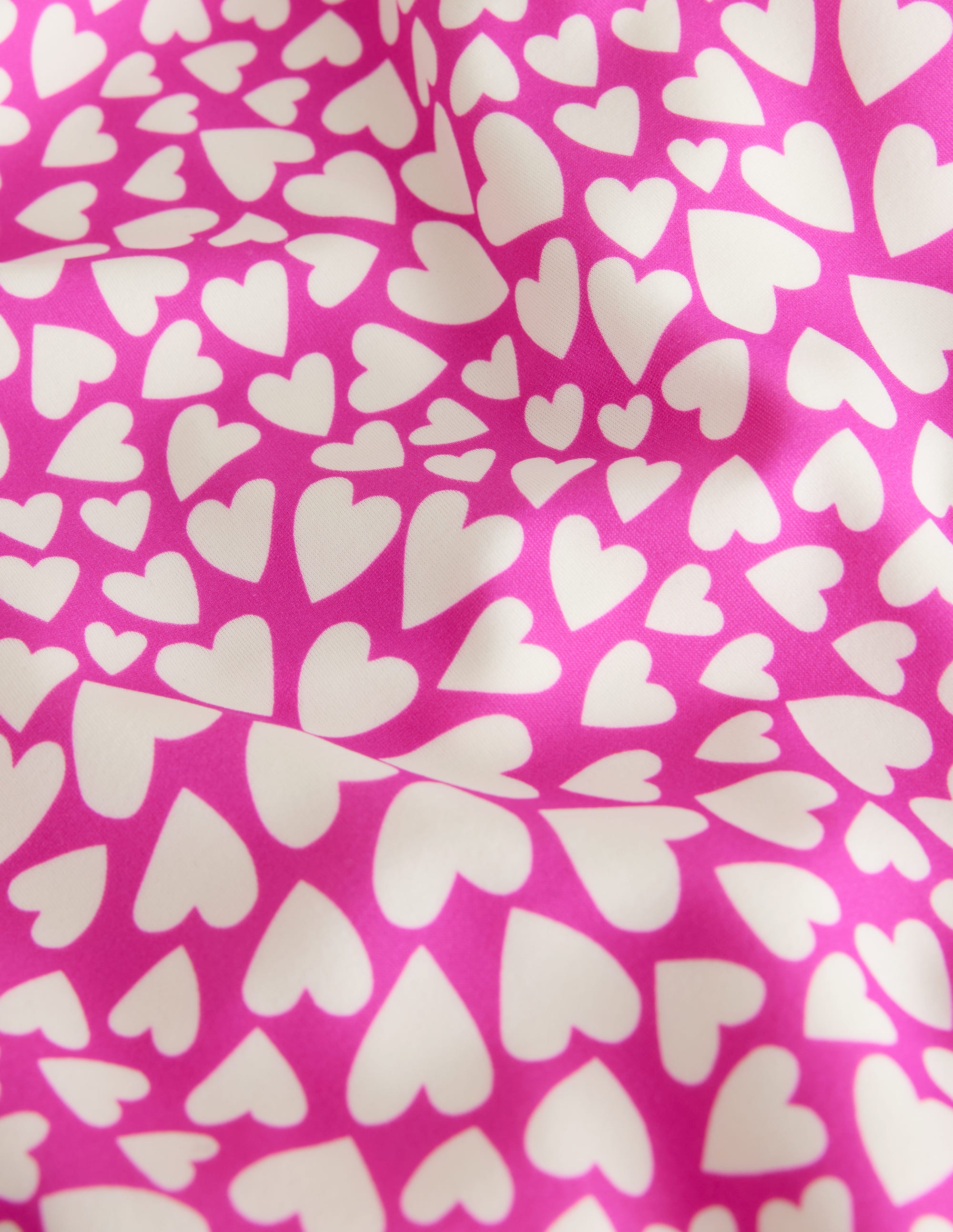 Flutter Sleeve Swimsuit-Ivory, Shocking Pink Hearts - Image 3