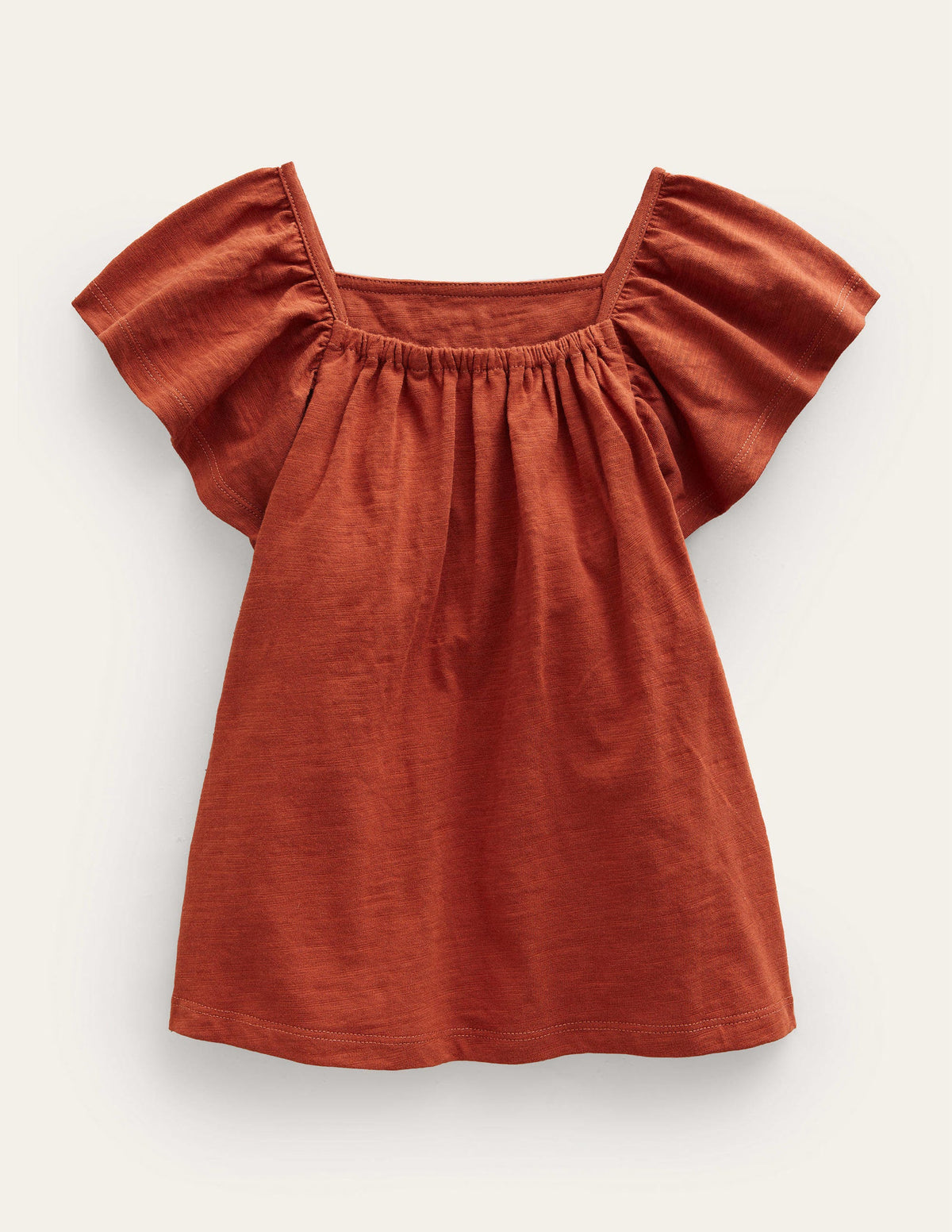 Embroidered Jersey Top-Roasted Chestnut Brown - Image 2