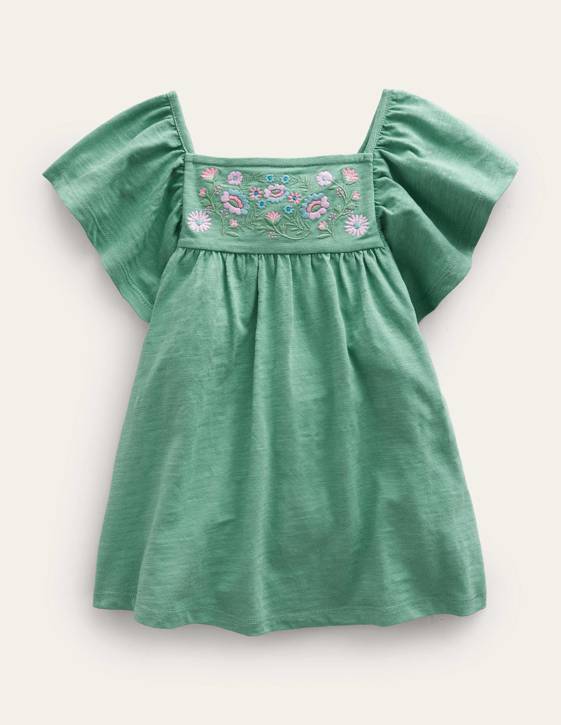 Embroidered Jersey Top-Csarite Green-1