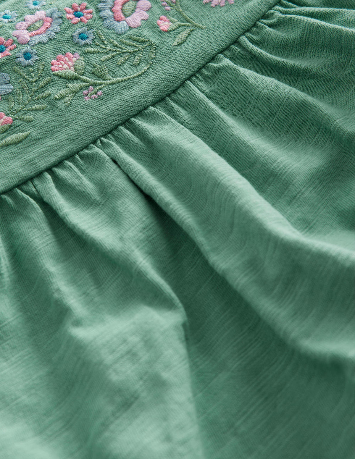 Embroidered Jersey Top-Csarite Green - Image 3