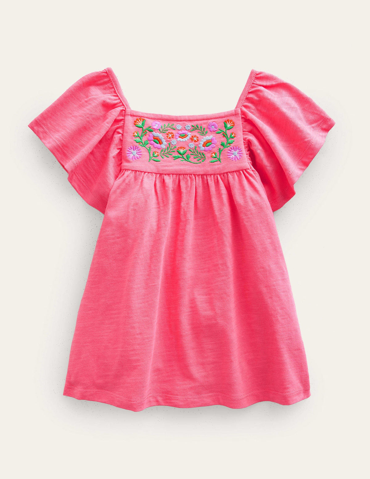 Embroidered Jersey Top-Lollipop Pink-1
