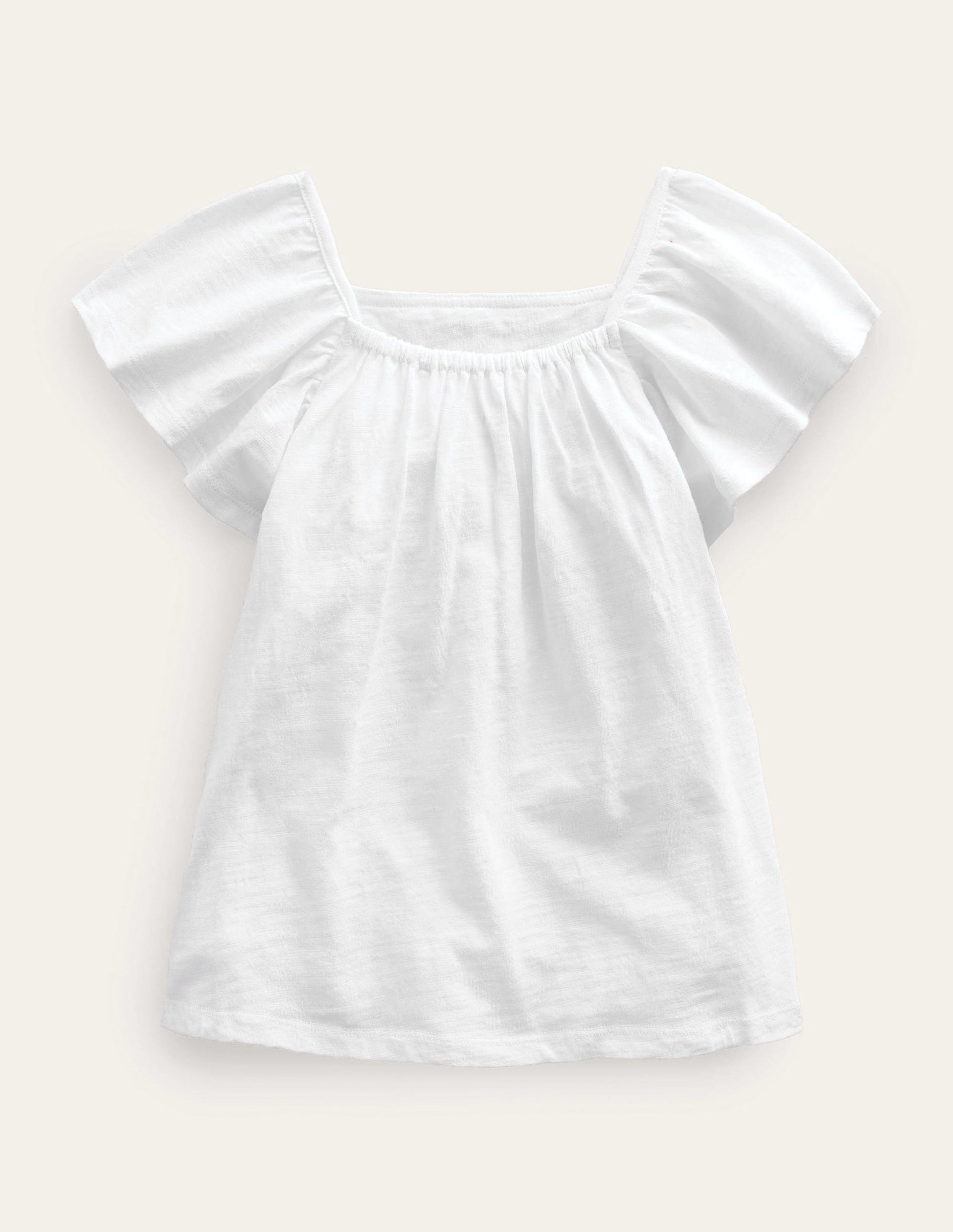 Embroidered Jersey Top-White-2