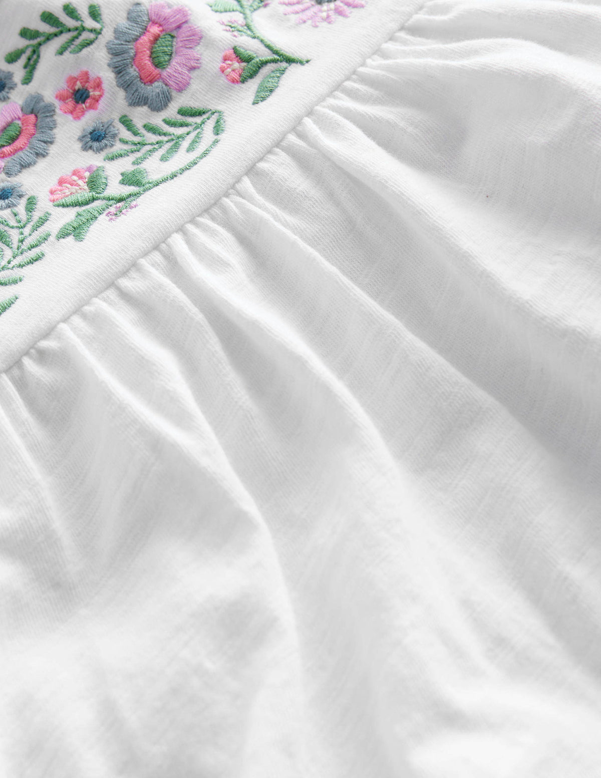 Embroidered Jersey Top-White - Image 3