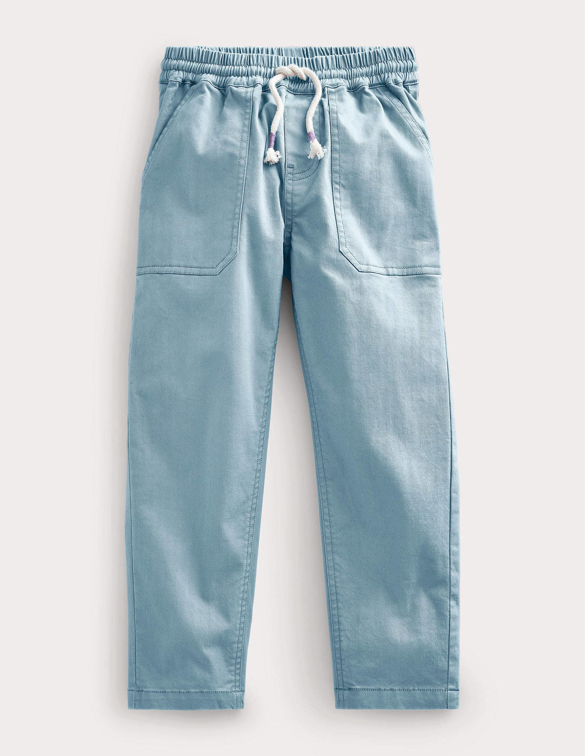 Pull-On Twill Trousers-Soft Bluebell-1