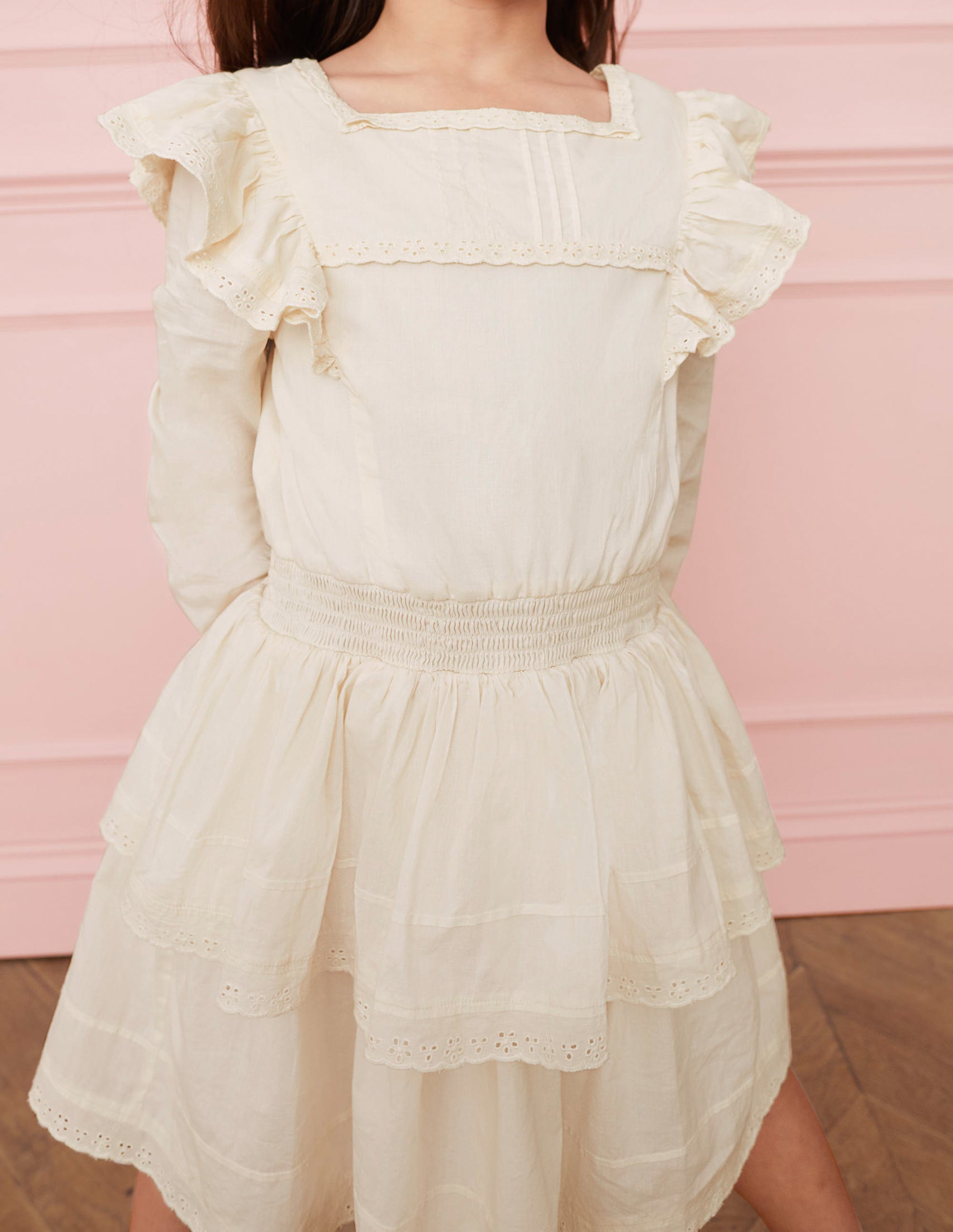 Woven Lace Dress-Ivory - Image 5