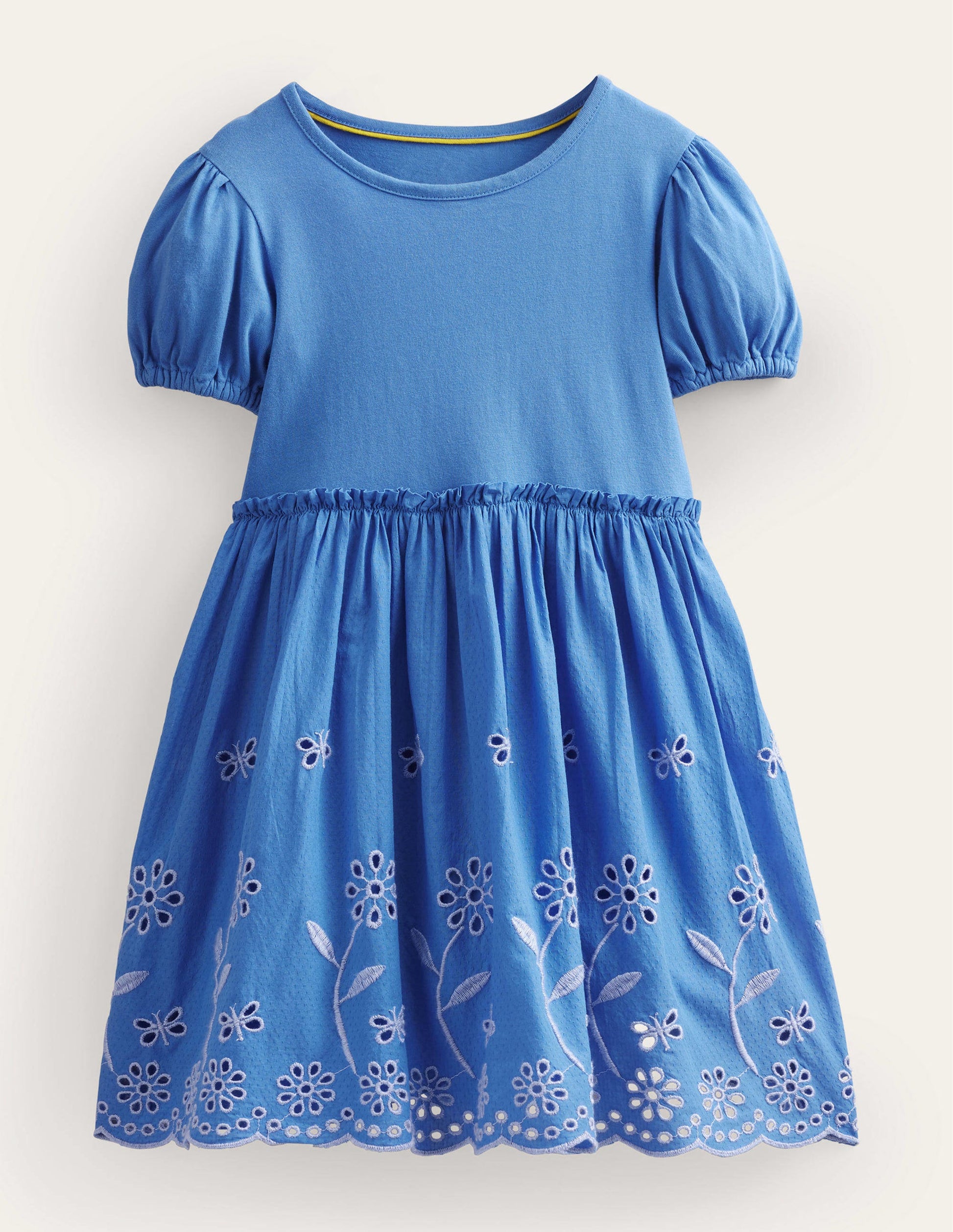 Broderie Twirly Dress-Penzance Blue-1