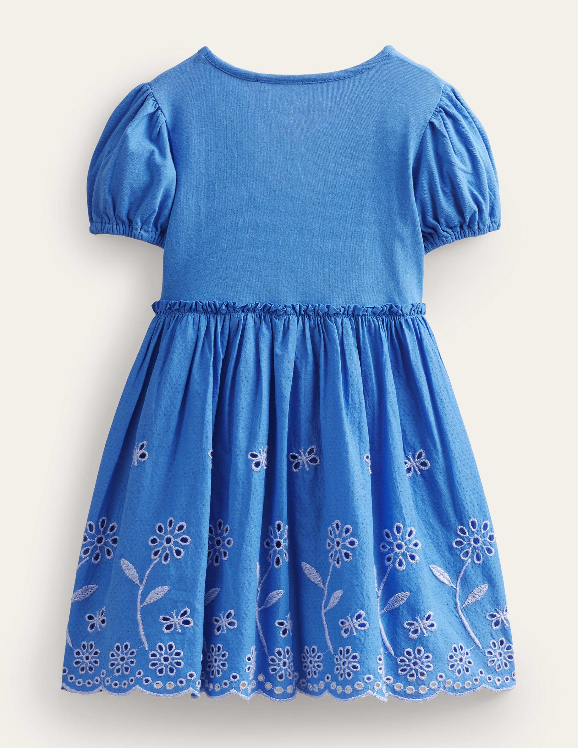 Broderie Twirly Dress-Penzance Blue-2