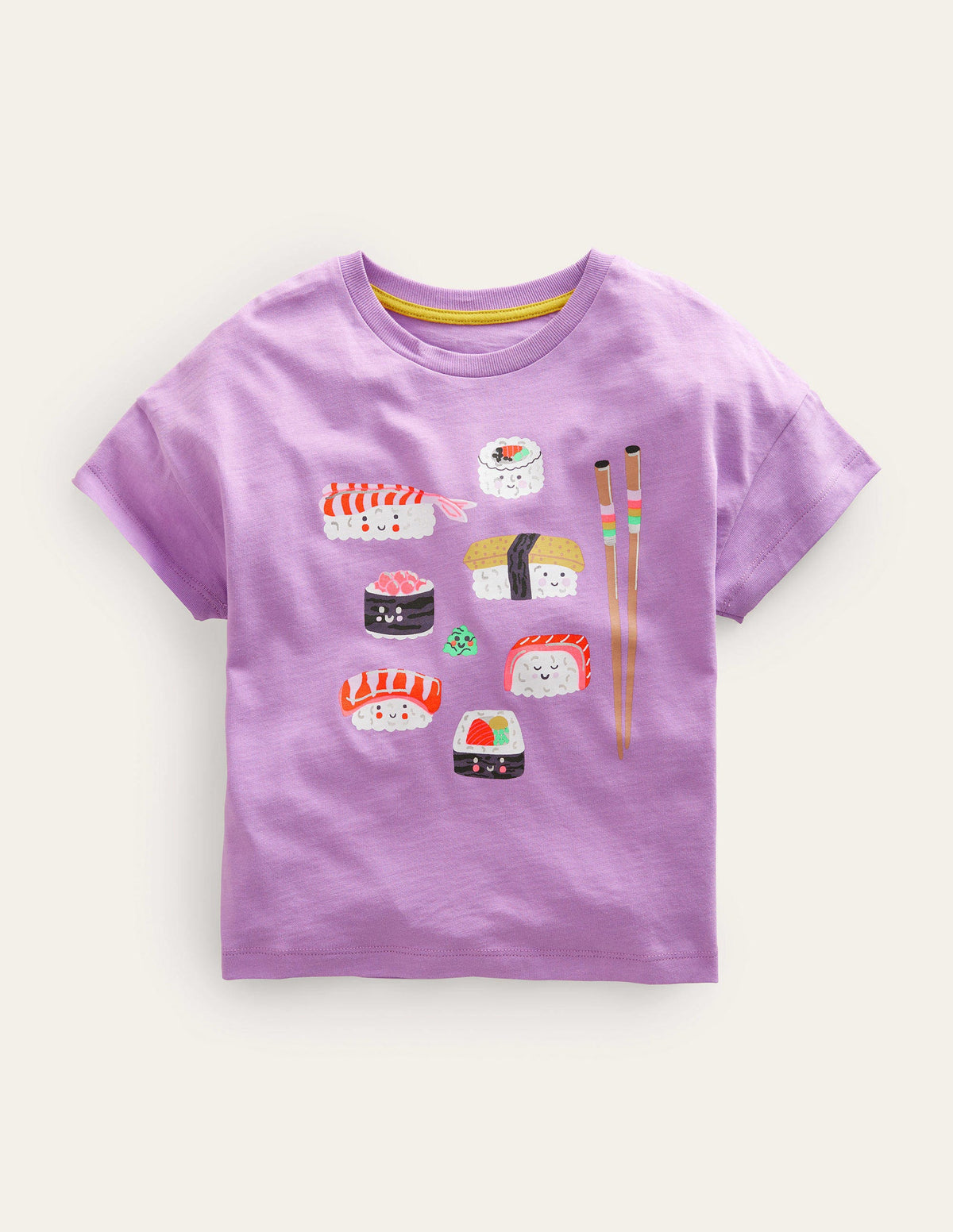 Printed Graphic T-shirt-Lupin Purple Sushi - Image 1