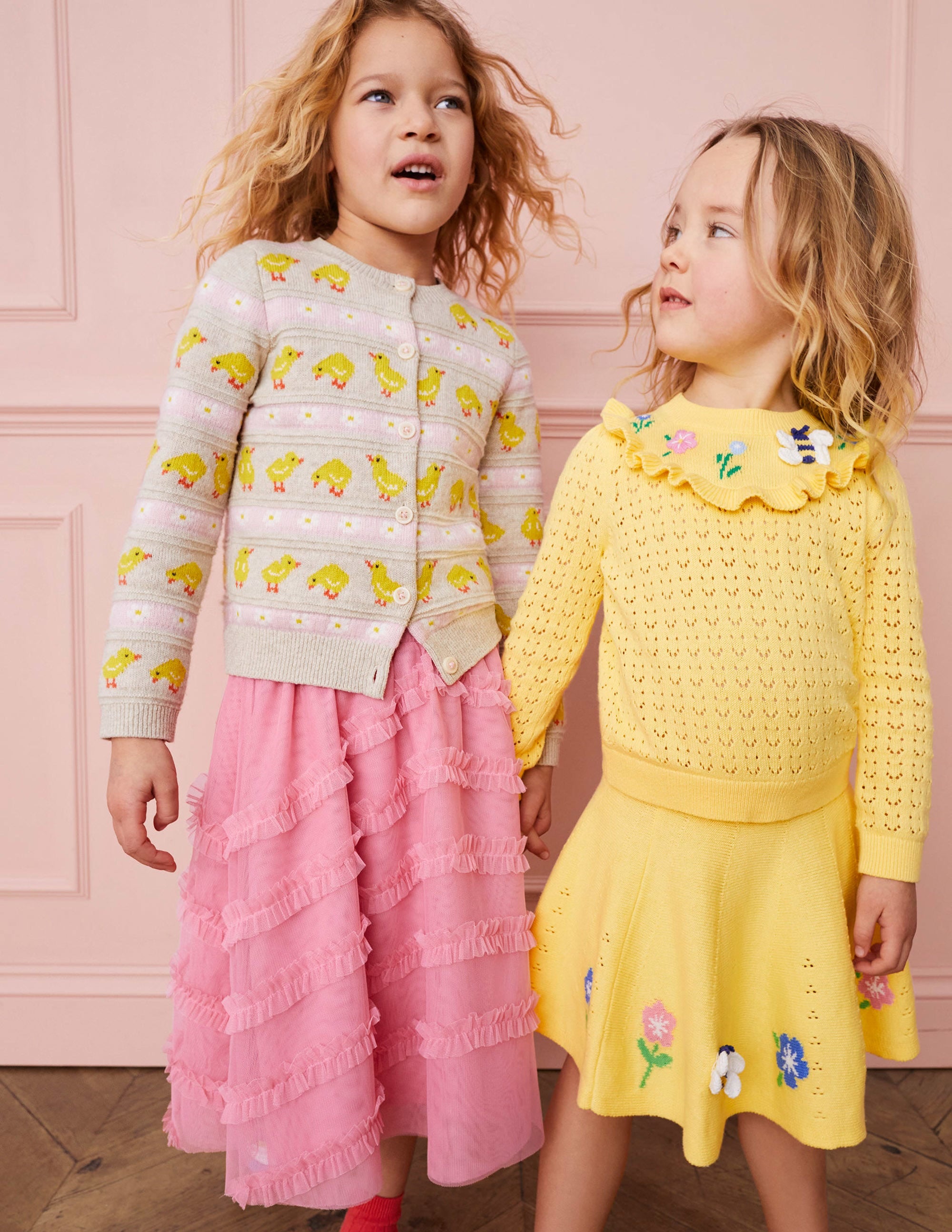 Embroidered Knitted Skirt-Soft Lemon - Image 4