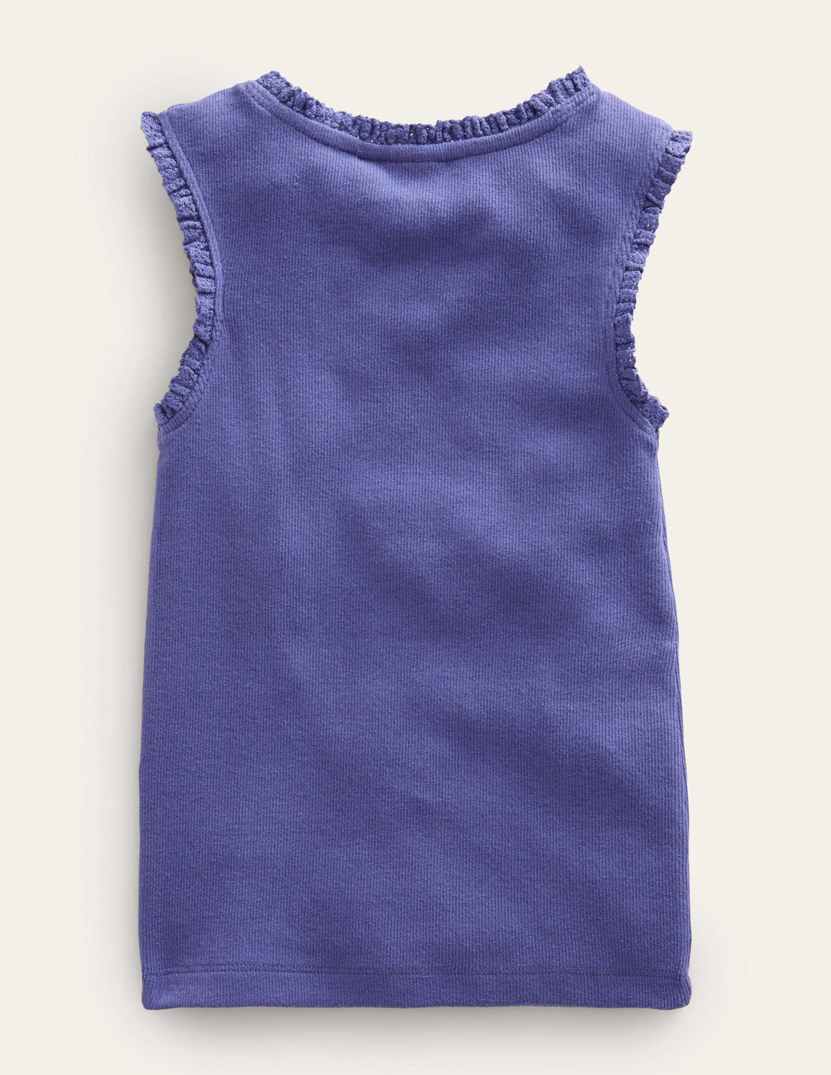 Ribbed Lace Trim Vest-Soft Starboard Blue - Image 2
