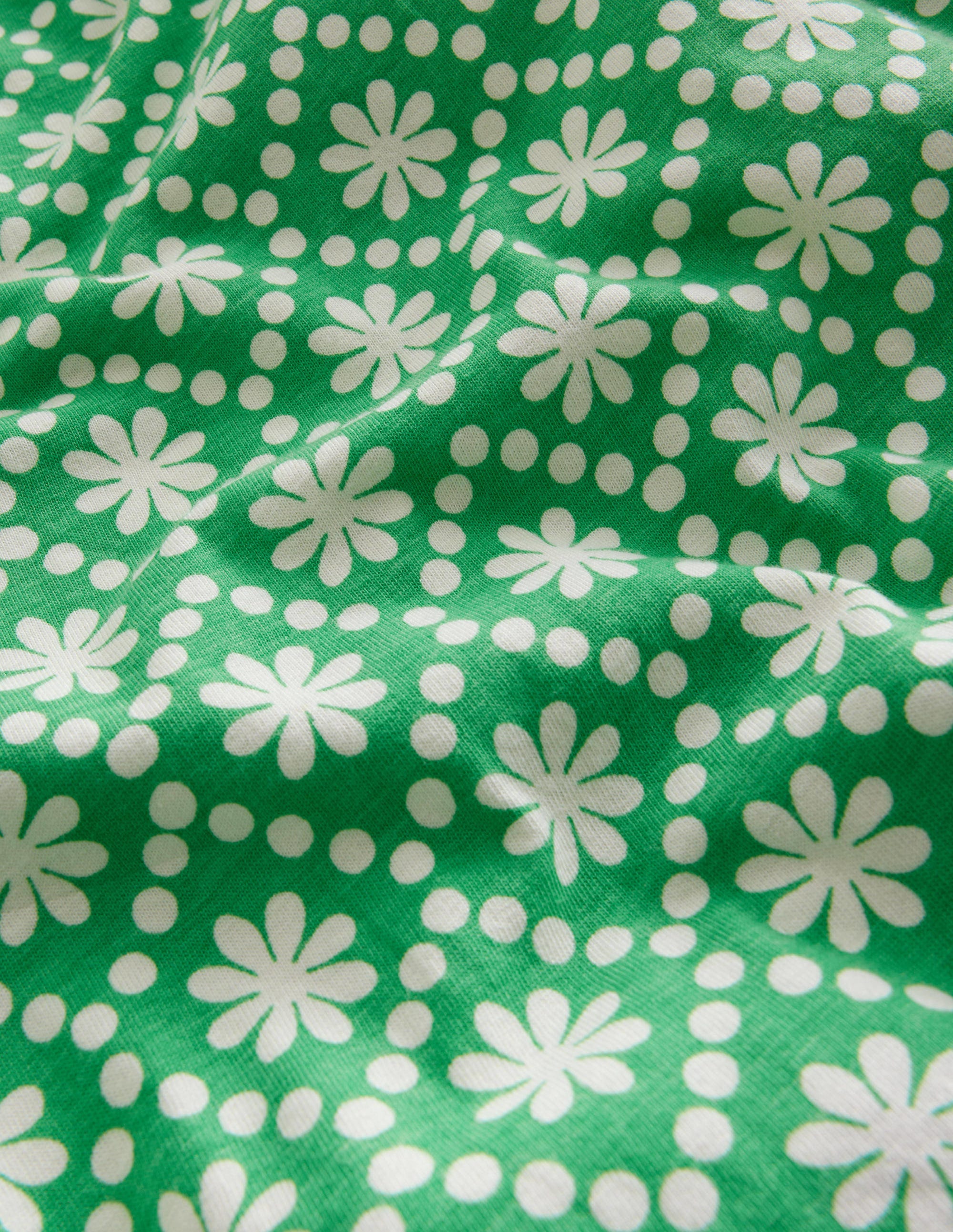 Jersey Harem Trousers-School Green Daisies - Image 3