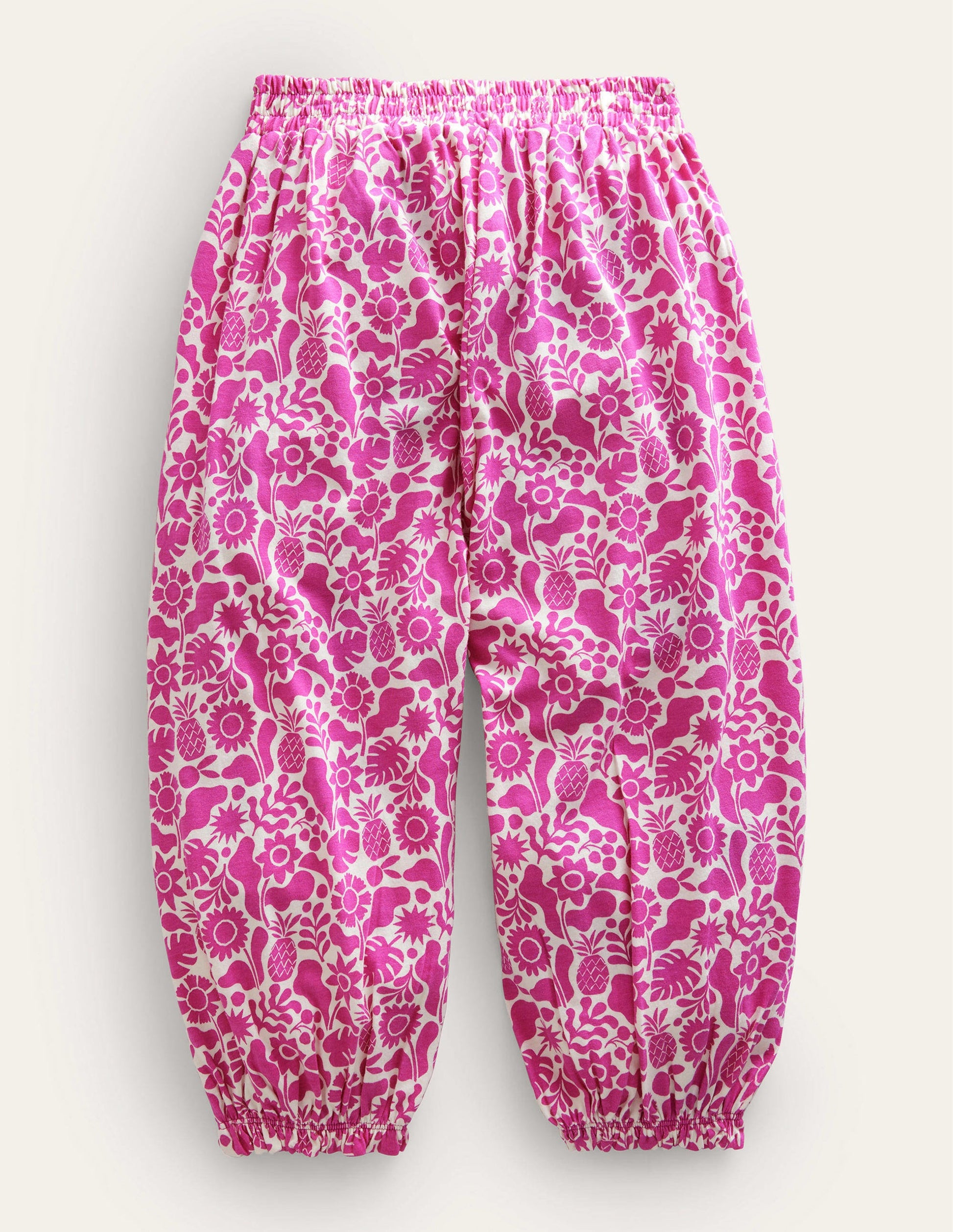 Jersey Harem Trousers-Amazing Pink Holiday Floral-2