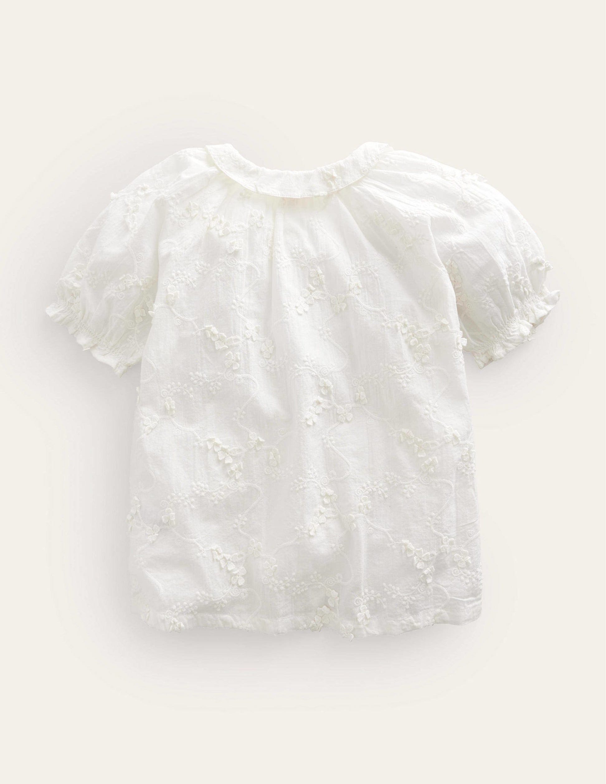Short Puff Sleeve Top-Ivory-2