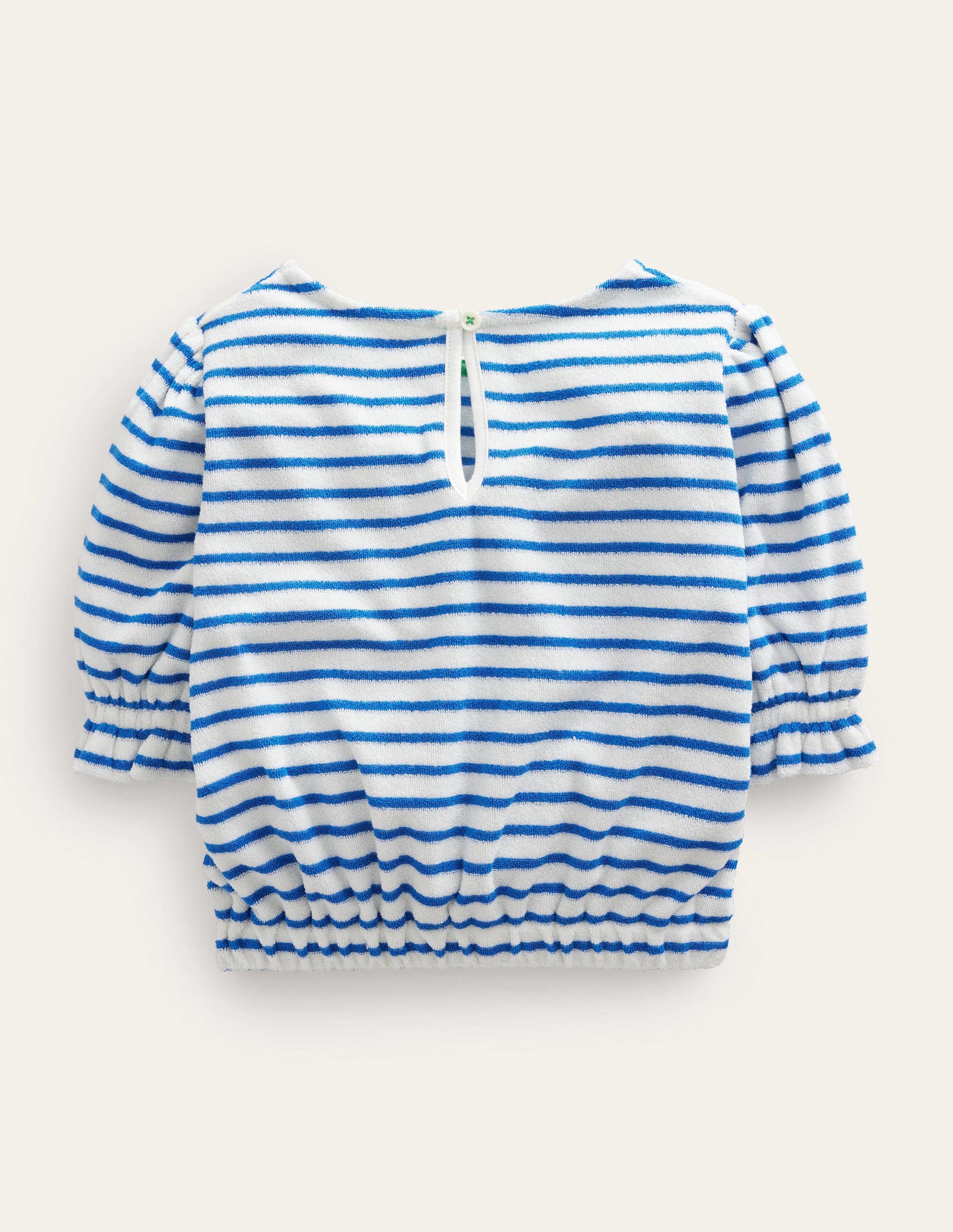 Embroidered Towelling Top-Cabana Blue/Ivory Pineapple-2