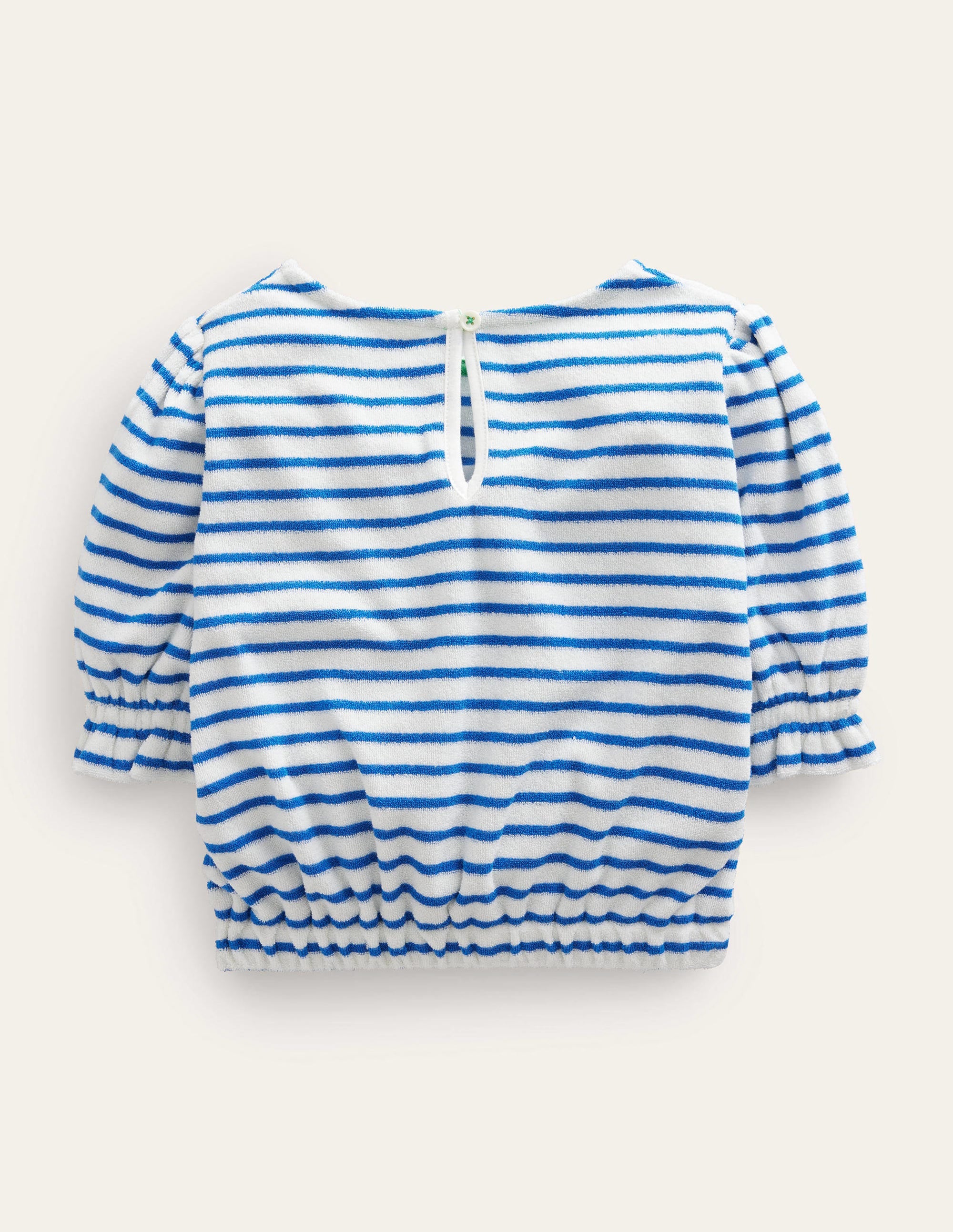 Embroidered Towelling Top-Cabana Blue/Ivory Pineapple - Image 2