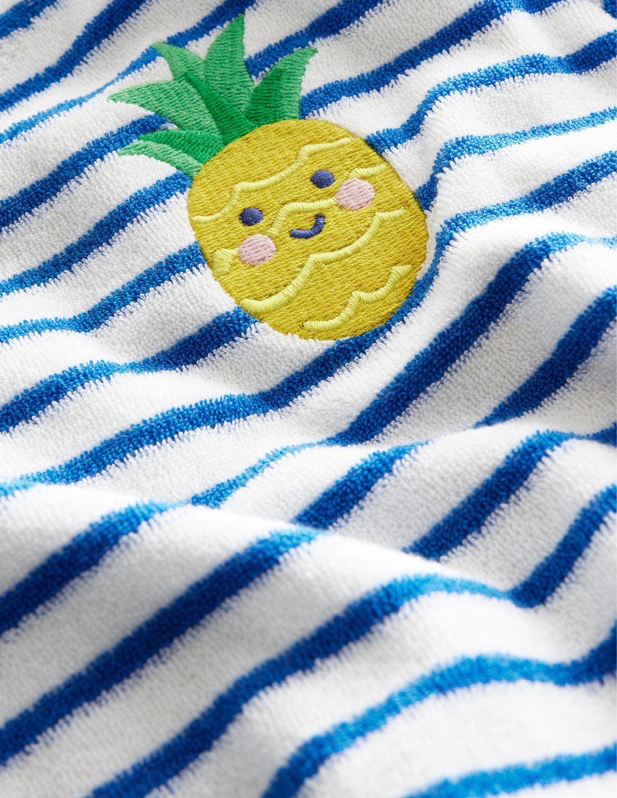 Embroidered Towelling Top-Cabana Blue/Ivory Pineapple-3