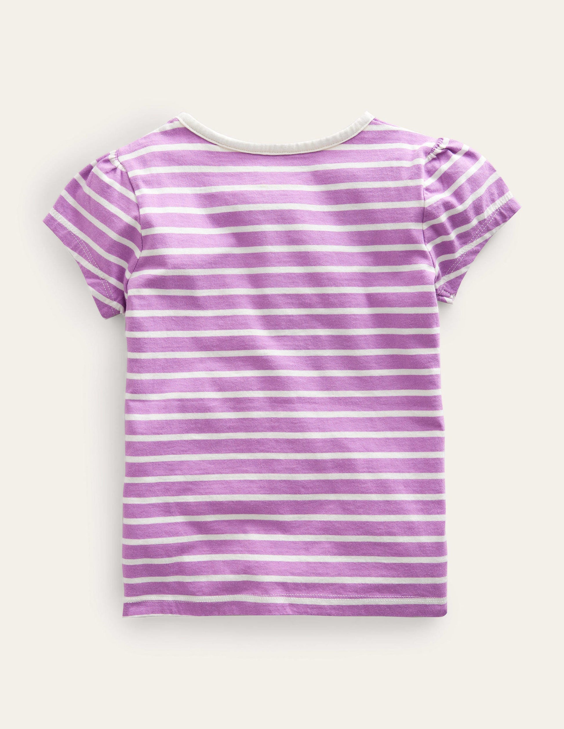 Puff Sleeve Appliqué T-shirt-Lupin Purple/Ivory Leopards-2