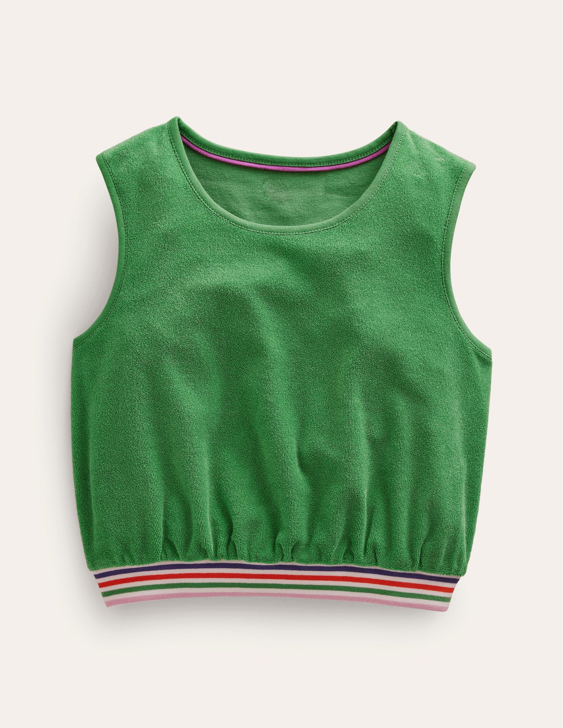 Towelling Vest-Aloe Green-1