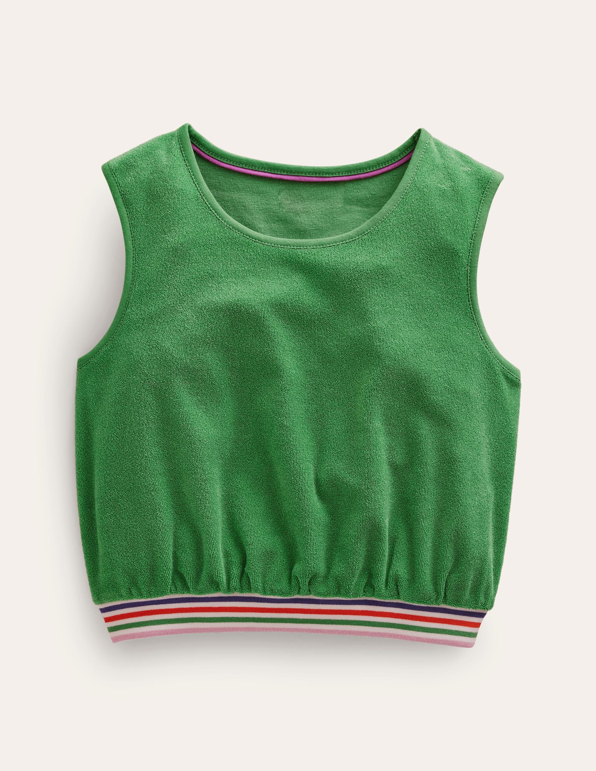 Towelling Vest-Aloe Green - Image 1