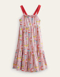Tiered Jersey Maxi Dress-French Pink Ice Cream