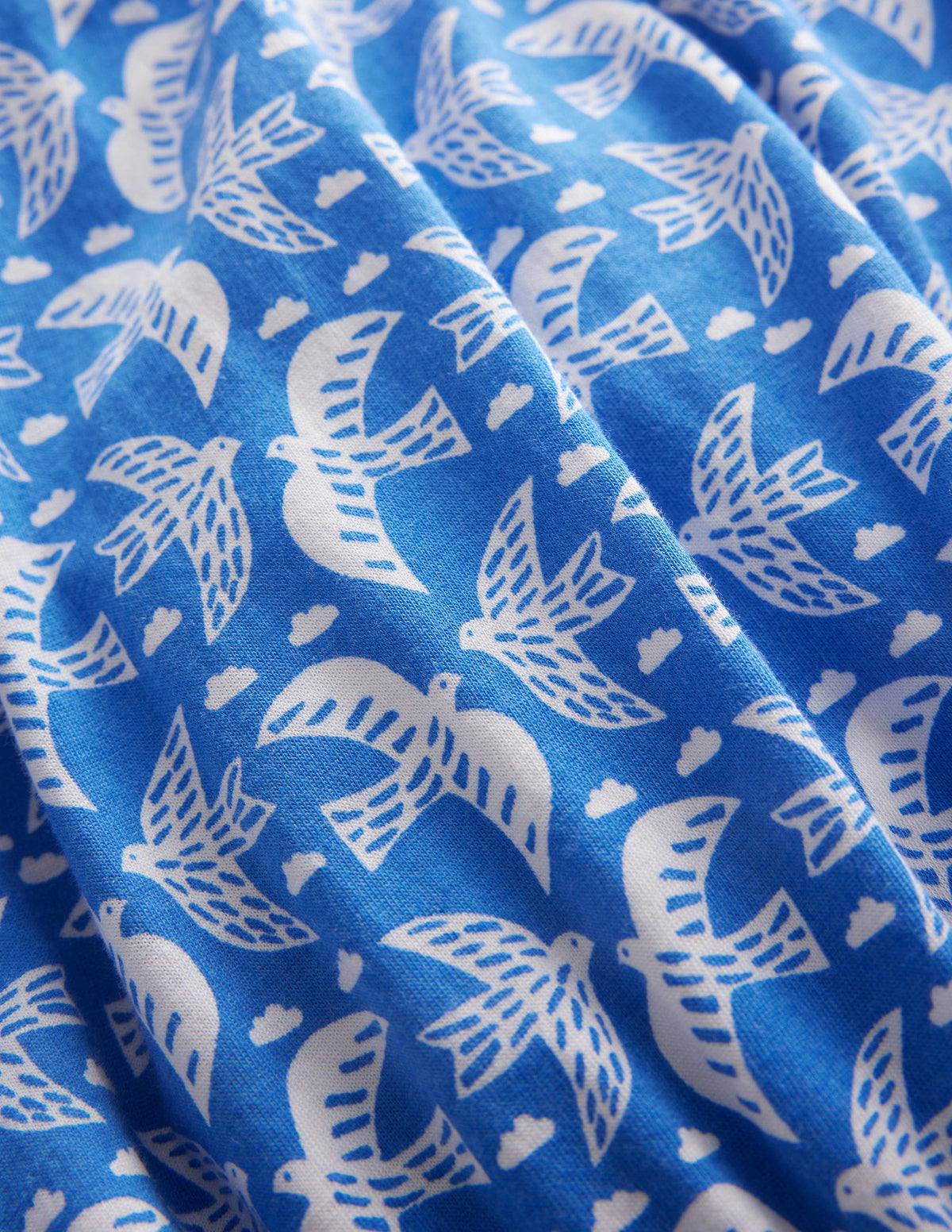 Printed Jersey Playsuit-Cabana Blue Birds - Image 3