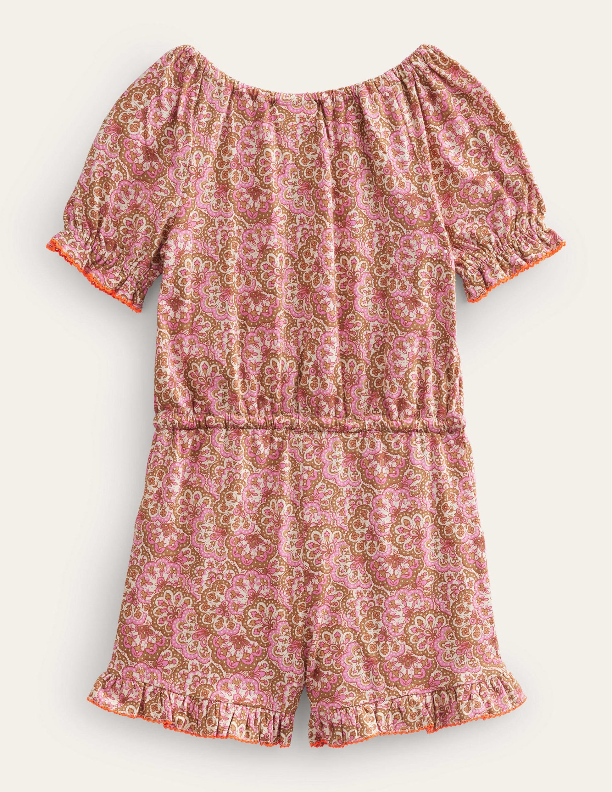 Printed Jersey Playsuit-Pink Blossom Paisley-2