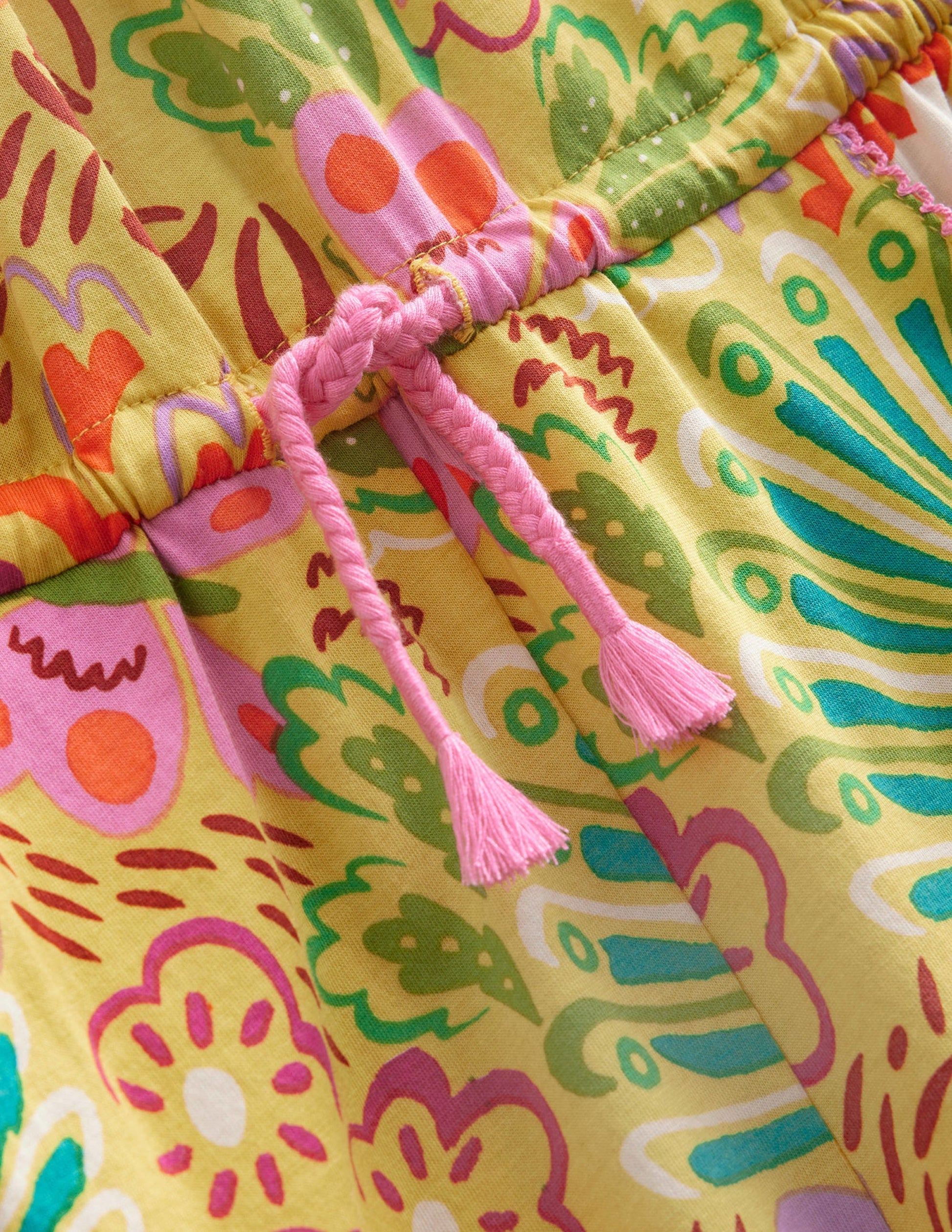 Printed Jersey Playsuit-Gooseberry Yellow Floral-3