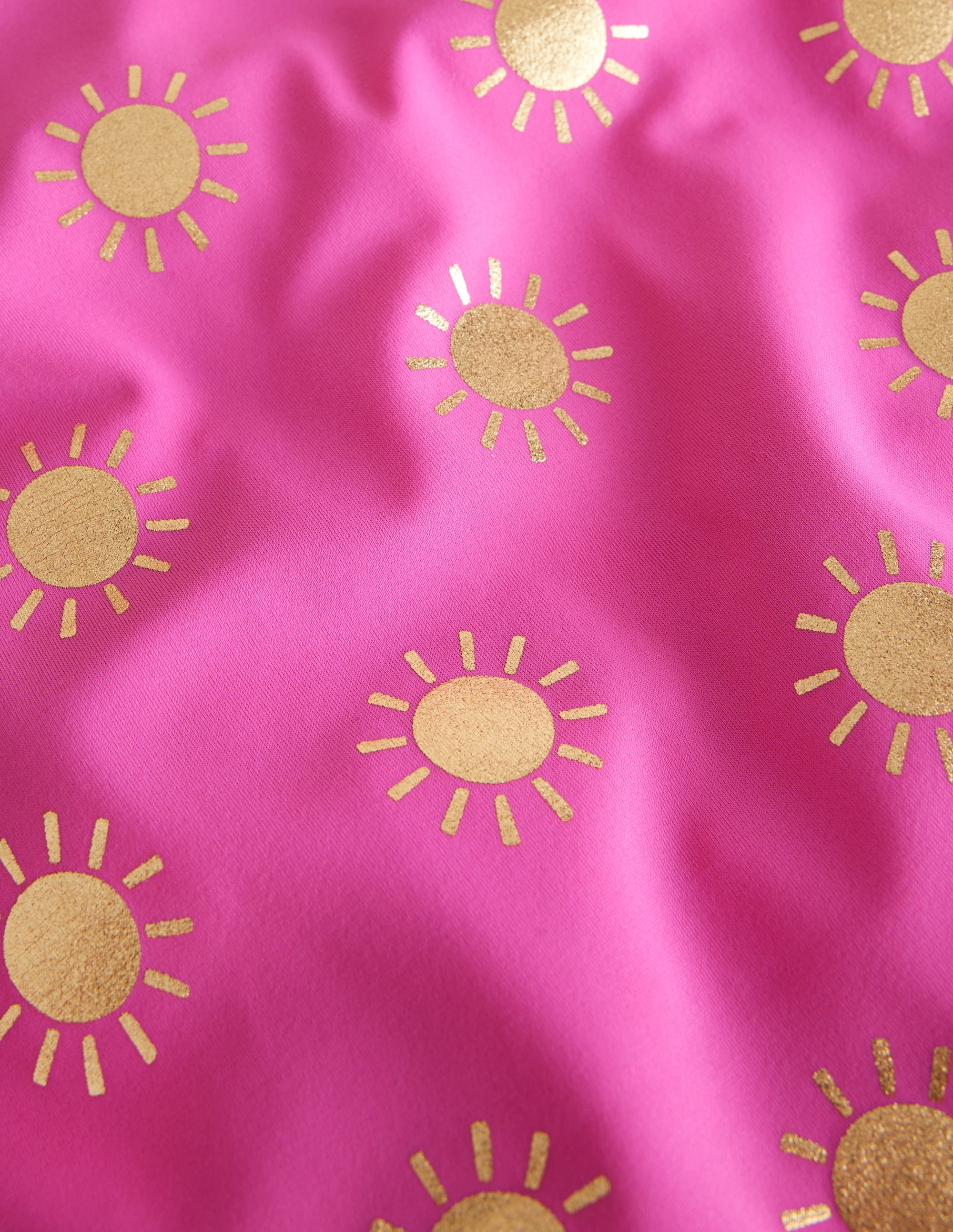 One Shoulder Swimsuit-Tickled Pink Gold Foil Suns - Image 3