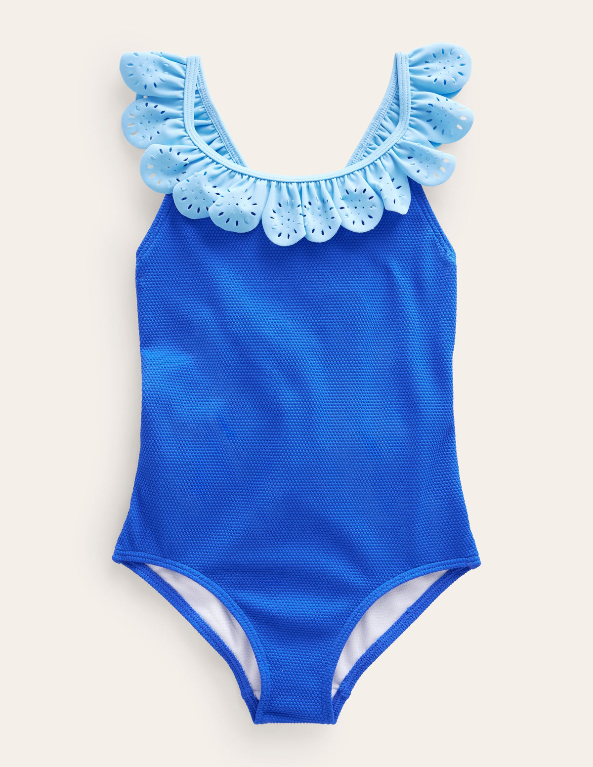 Broderie Frill Swimsuit-Cobalt - Image 1