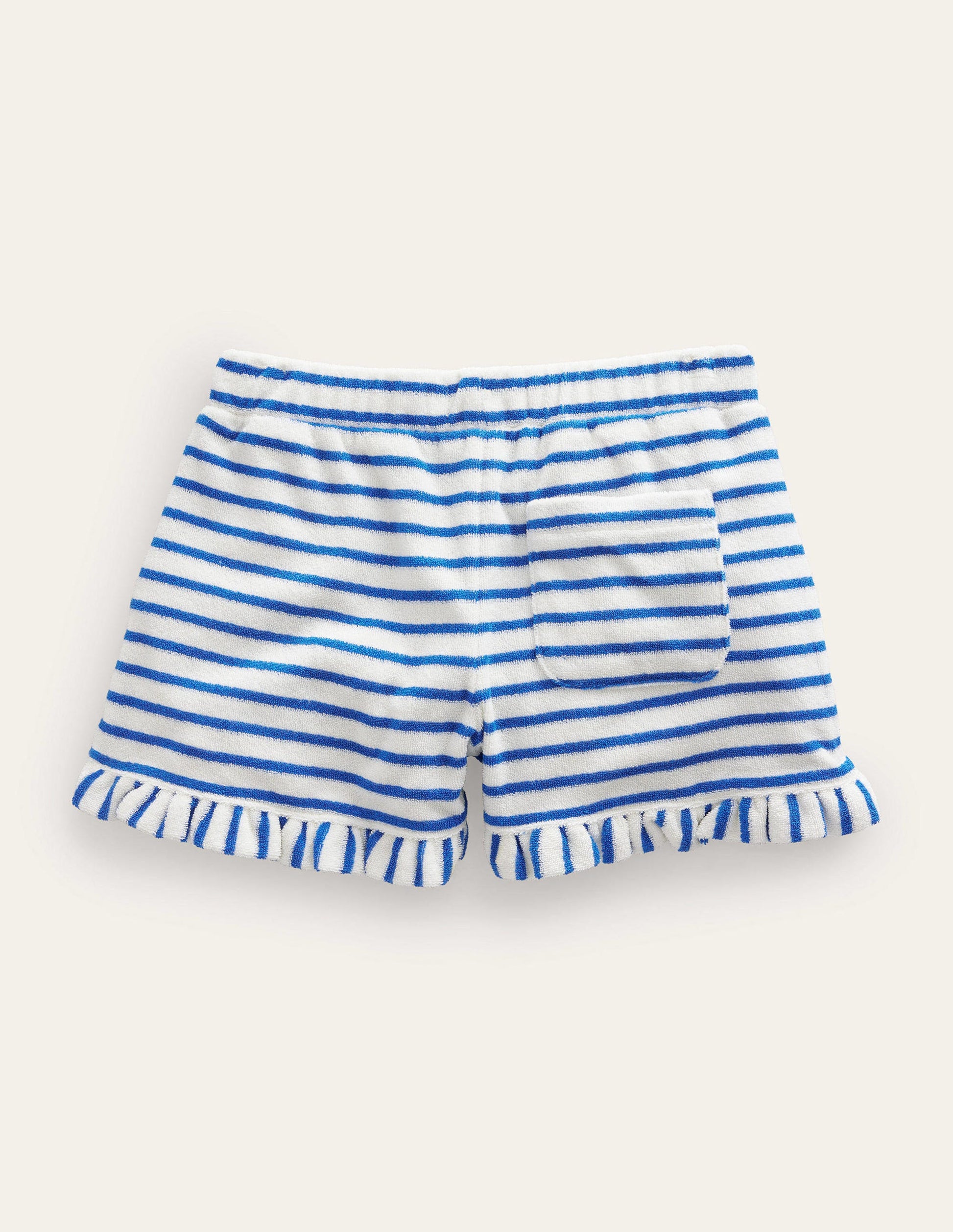 Frill Hem Towelling Shorts-Cabana Blue/Ivory-2