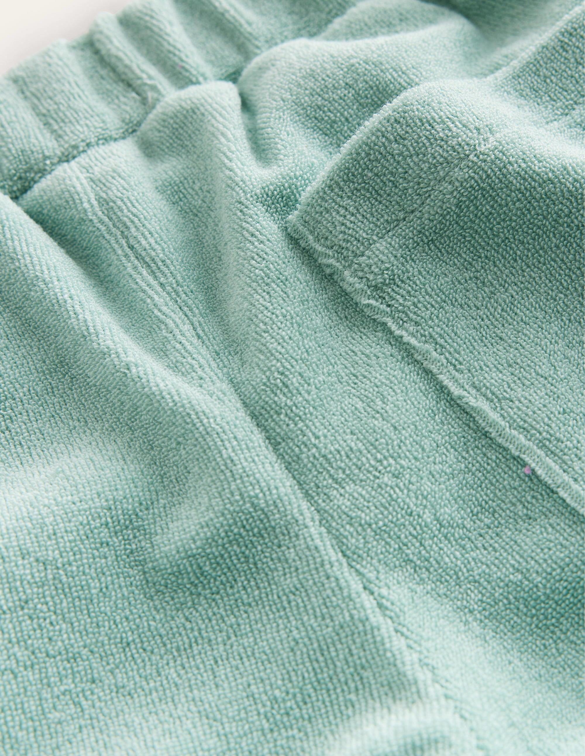Frill Hem Towelling Shorts-Hot Spring Blue - Image 3