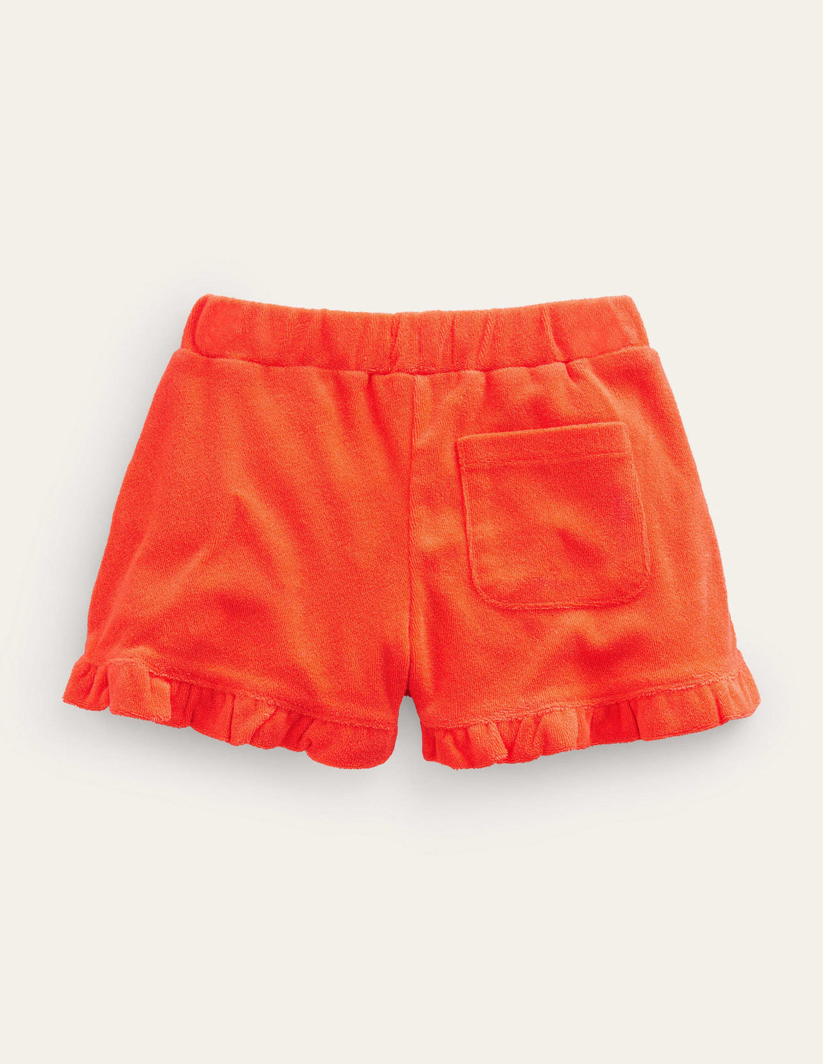 Frill Hem Towelling Shorts-Mandarin Orange - Image 2