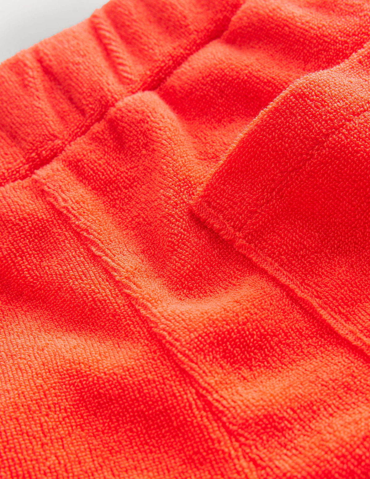 Frill Hem Towelling Shorts-Mandarin Orange-3
