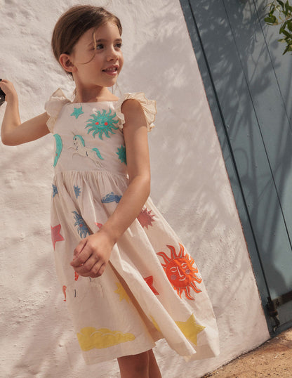 Appliqué Woven Dress-Vanilla Pod-3