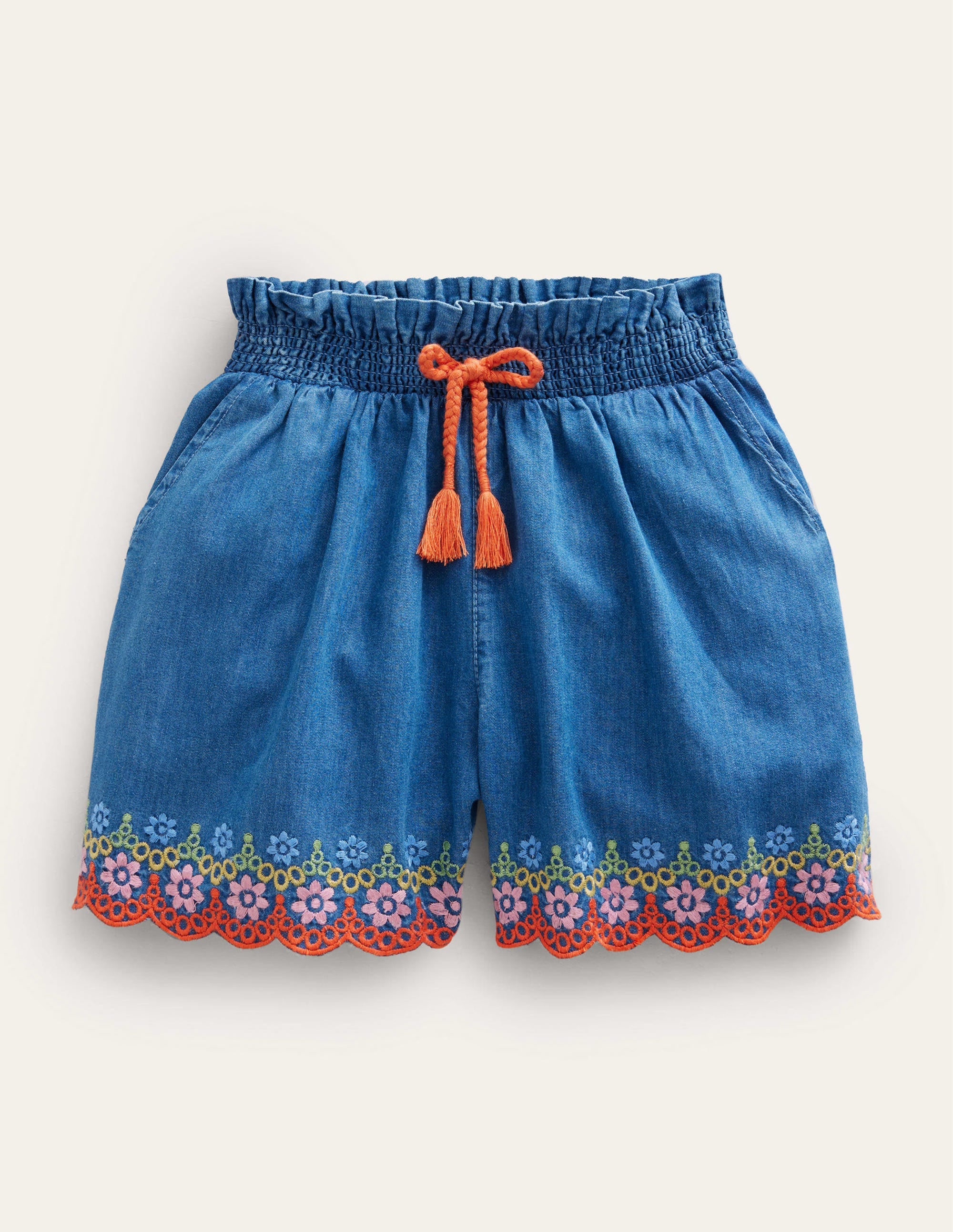 Embroidered Culotte-Embroidered Denim - Image 1