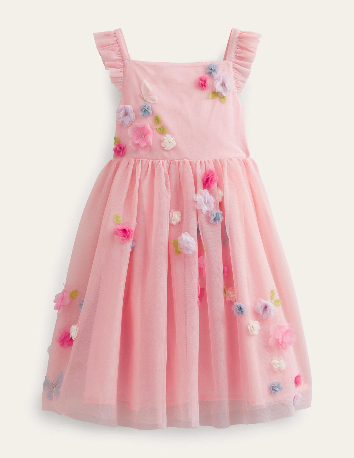 Appliqué Tulle Dress-Provence Dusty Pink-1