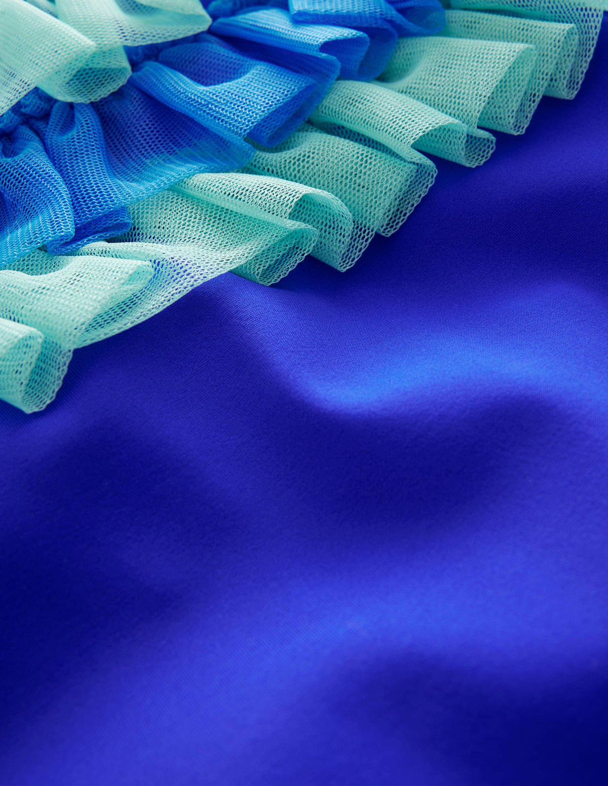 Tulle Frill Swimsuit-Cobalt - Image 3