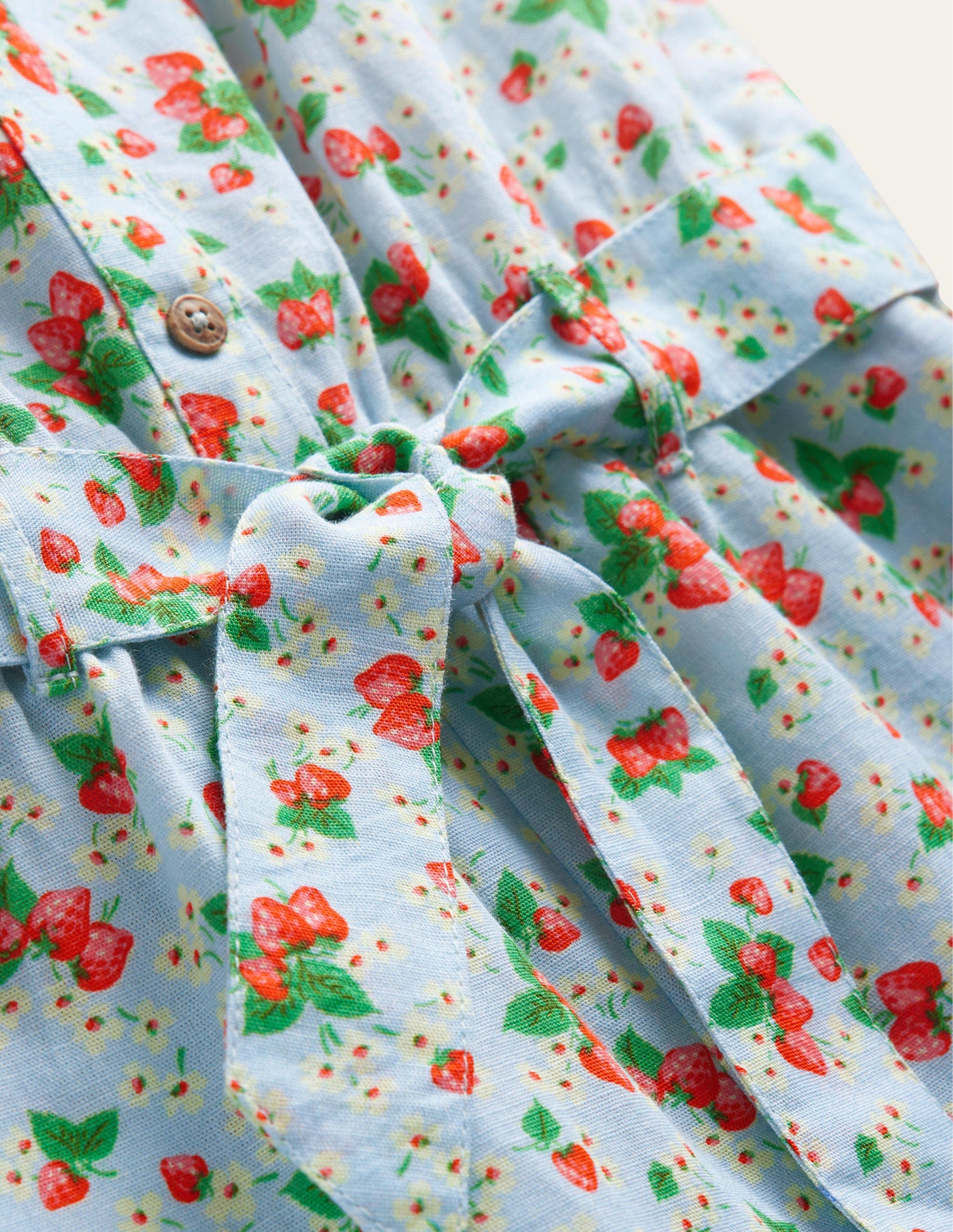 Linen-Cotton Ruffle Playsuit-Surf Strawberry Ditsy-3