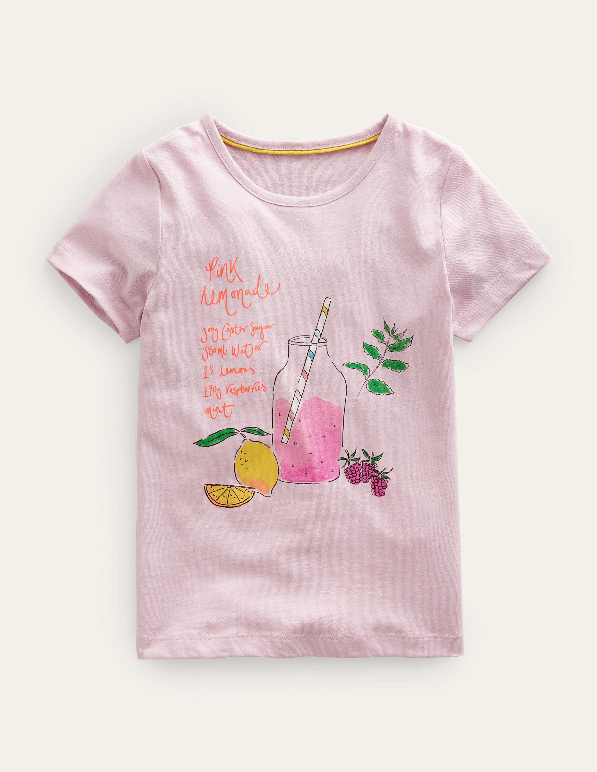 Painterly Printed T-Shirt-French Pink Lemonade - Image 1