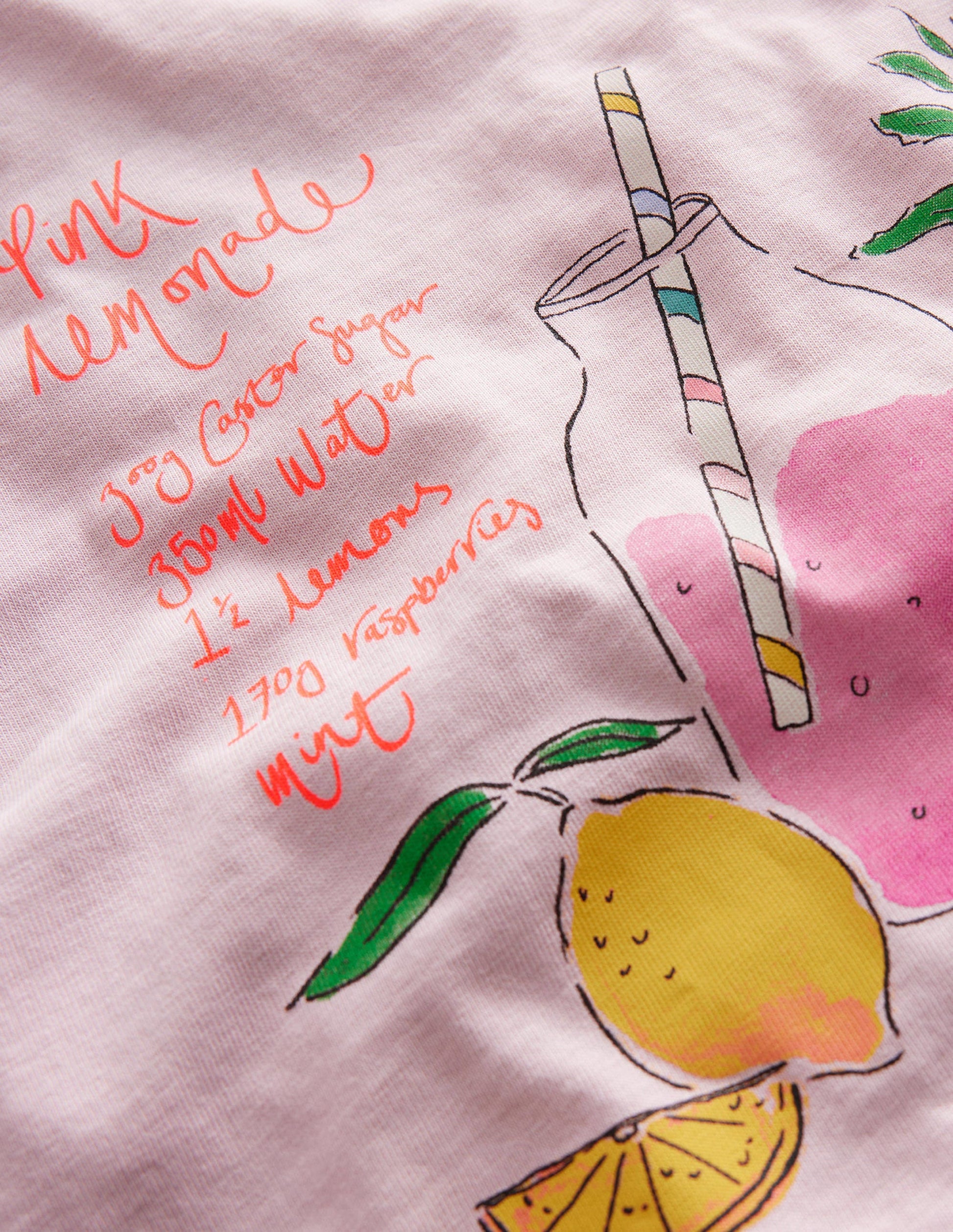 Painterly Printed T-Shirt-French Pink Lemonade-3